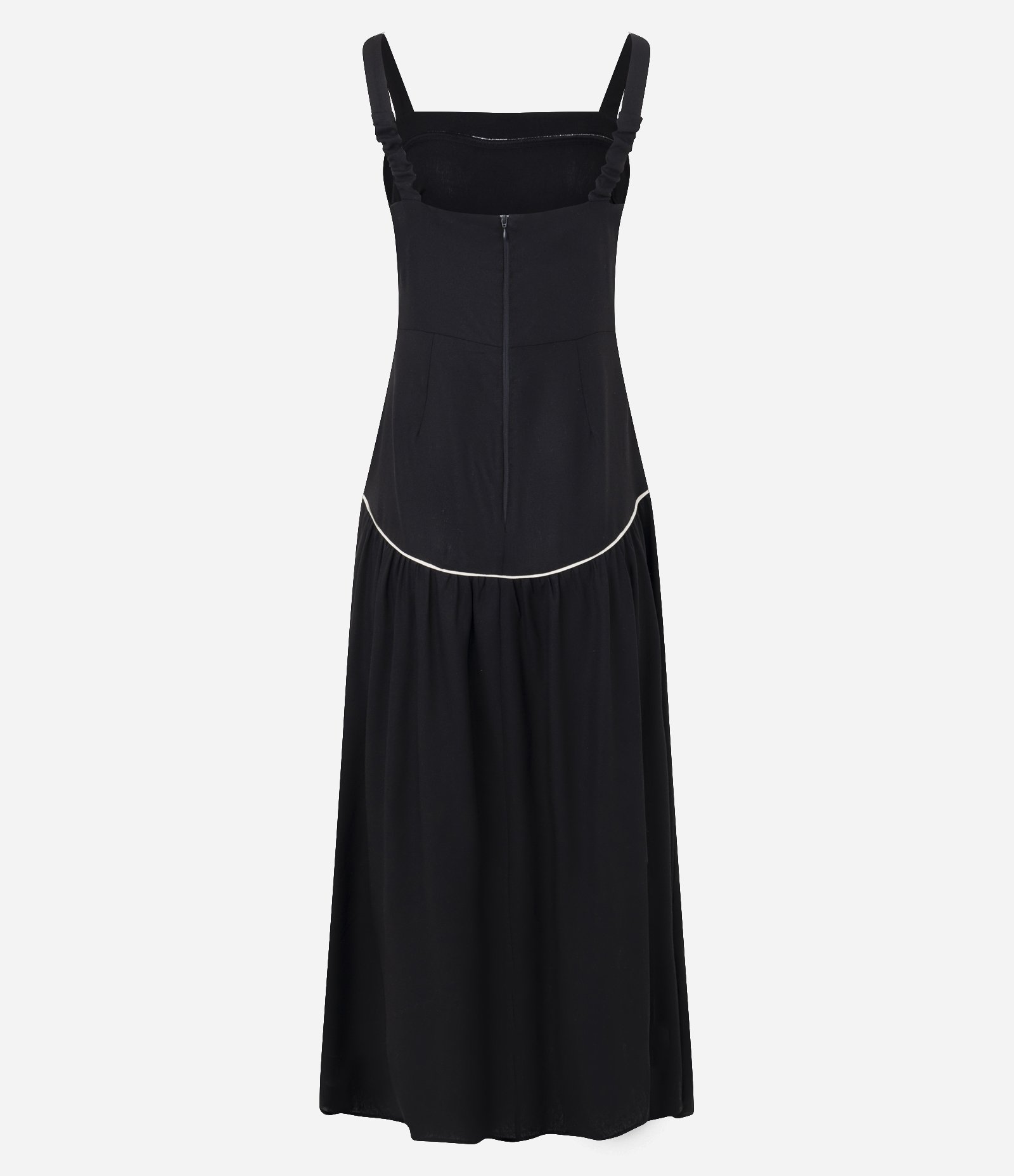Vestido Midi com Cintura Baixa em Viscolinho Preto 6