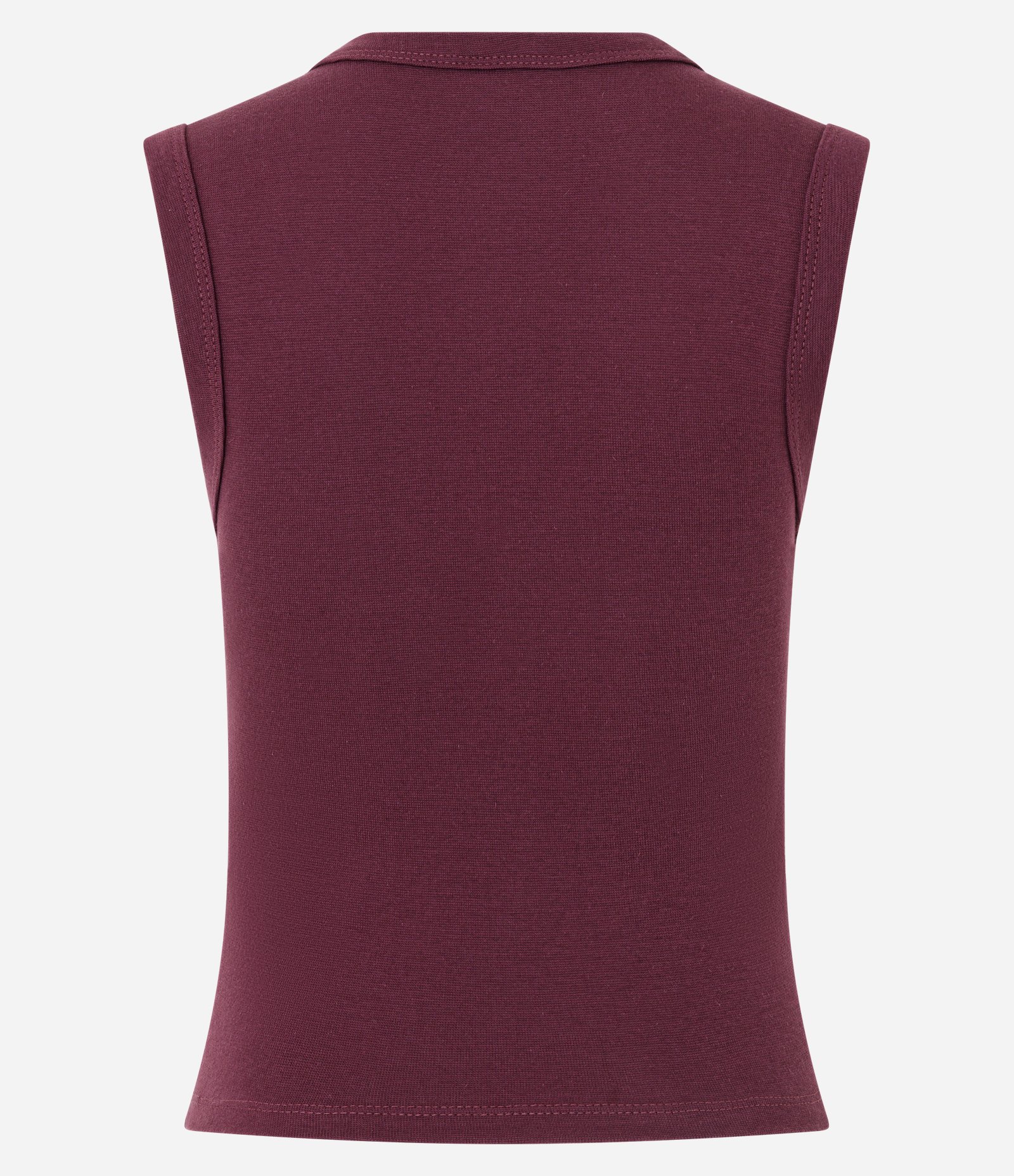 Blusa Básico em Ribana com Decote V Bordô 6