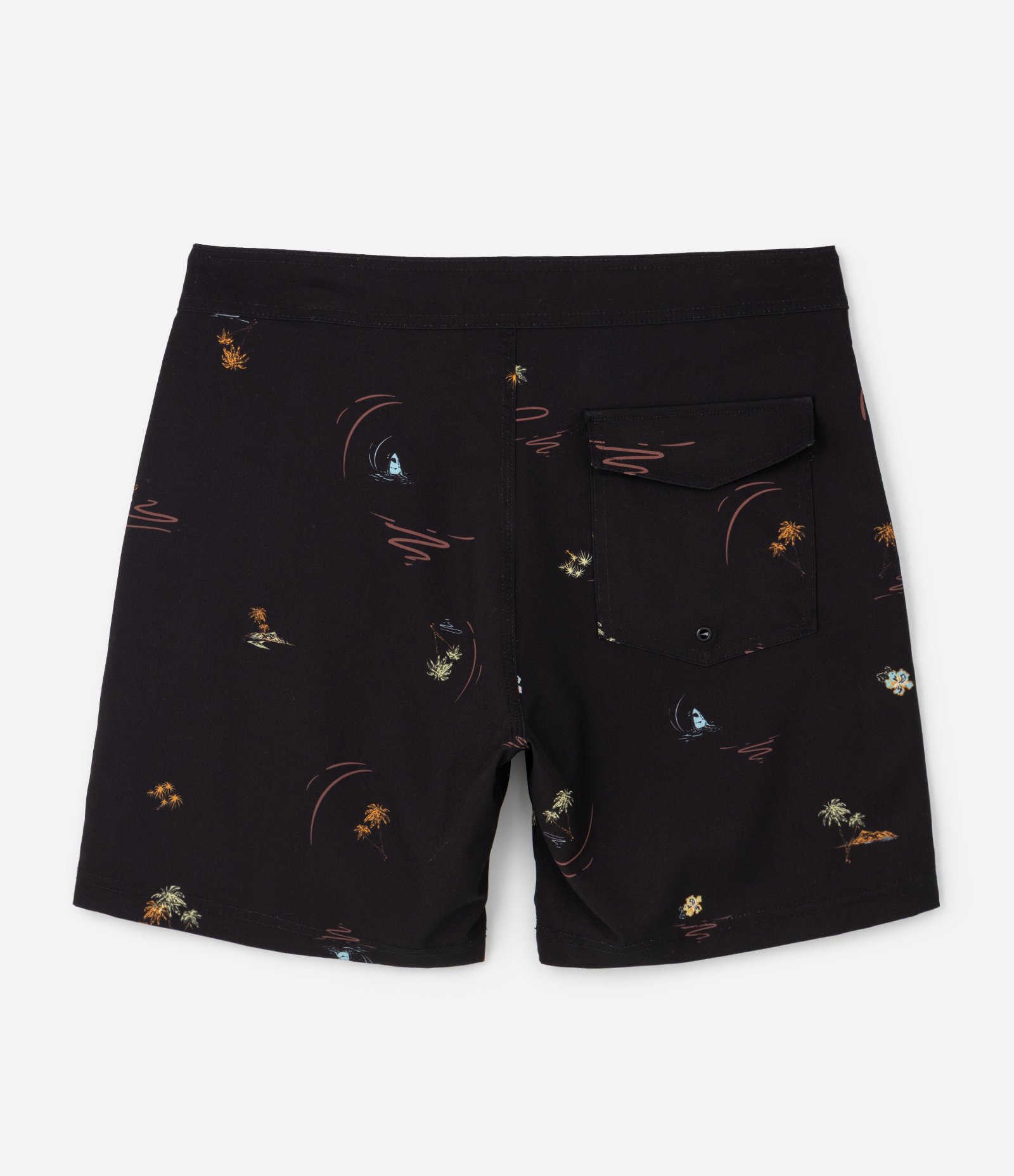Bermuda de Banho Coqueiros Praianos Preto 2