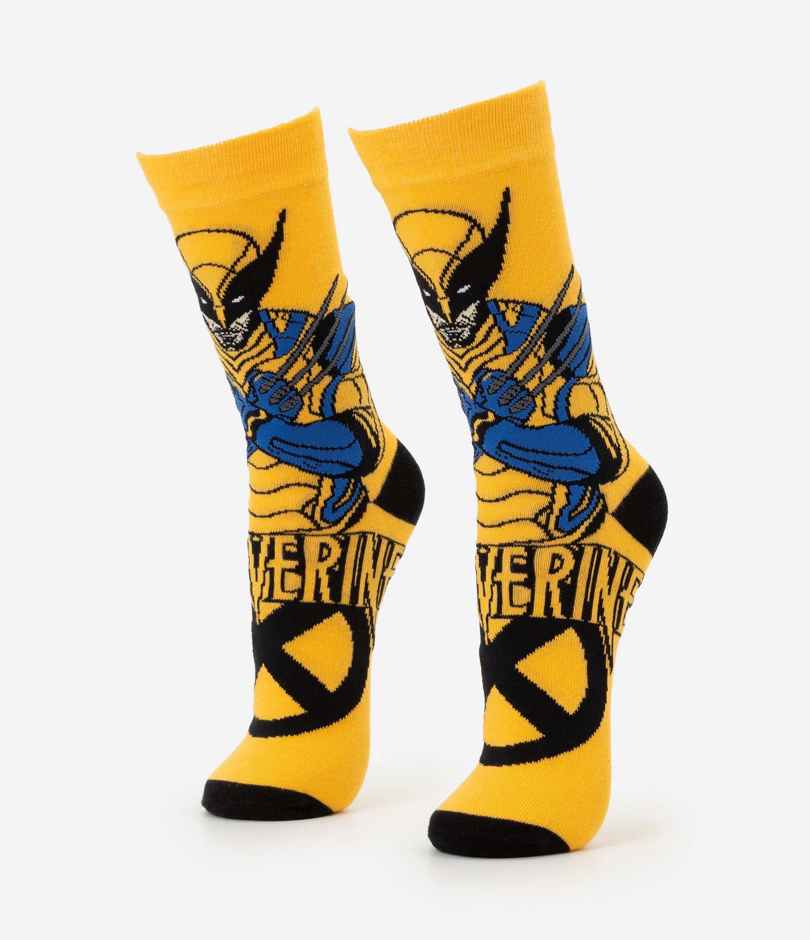 Meia Cano Longo em Algodão com Estampa X-Men Wolverine Amarelo 1