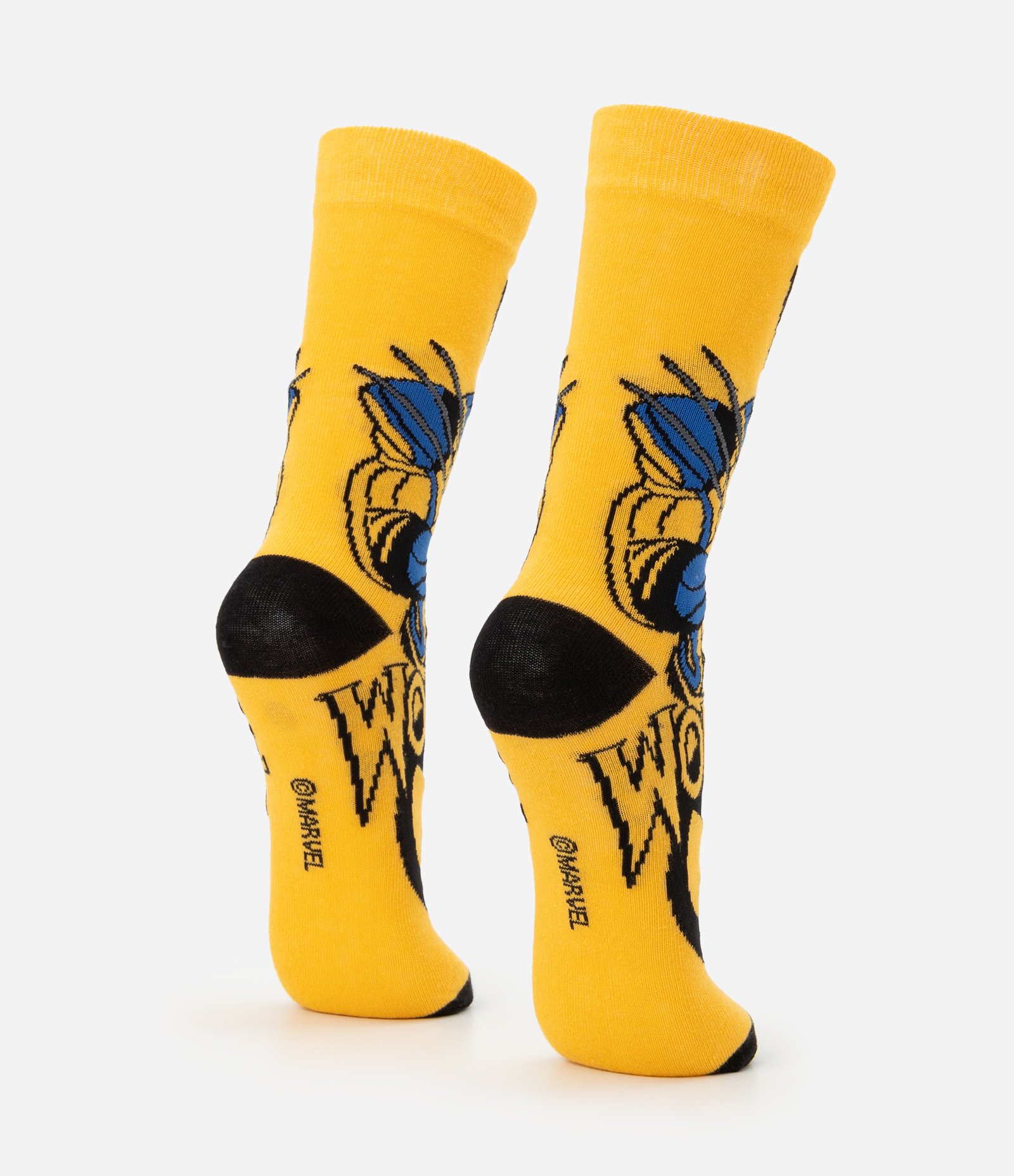 Meia Cano Longo em Algodão com Estampa X-Men Wolverine Amarelo 3