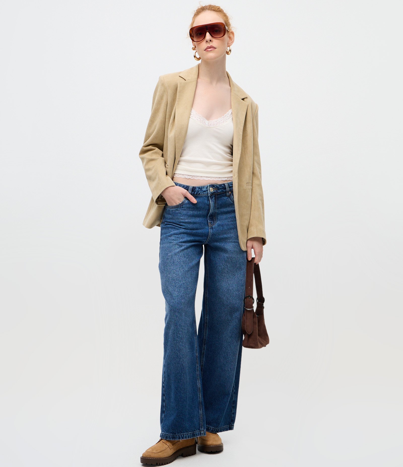 Blusa em Ribana com Alças Finas e Renda no Decote Off White 2