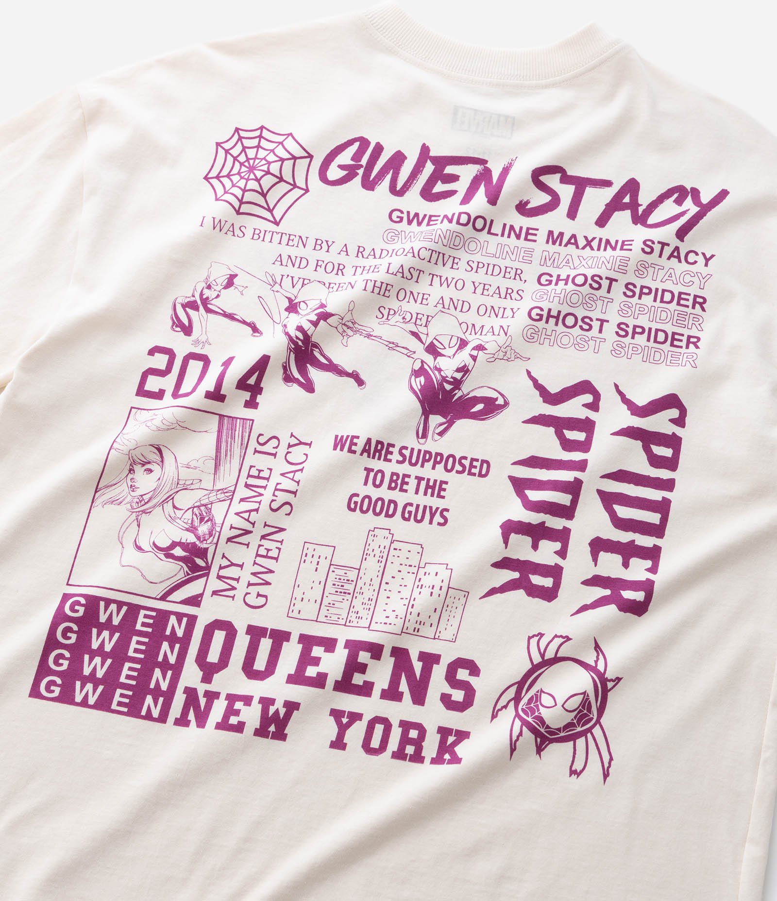Camiseta Infantil Oversized com Estampa Spider-Gwen – Tam 7 a 16 Anos Off White 5