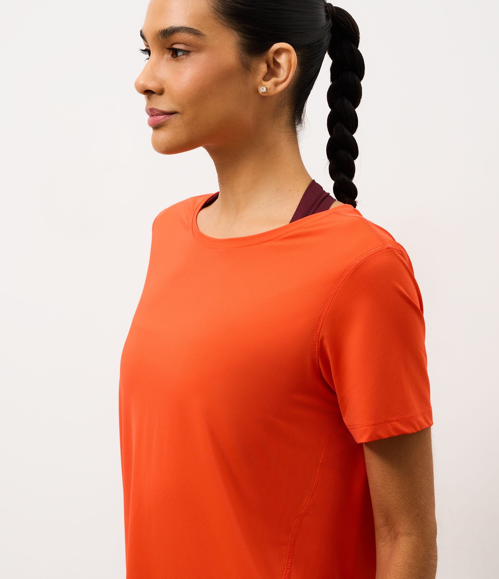 Camiseta Esportiva Manga Curta em Poliamida Laranja 3