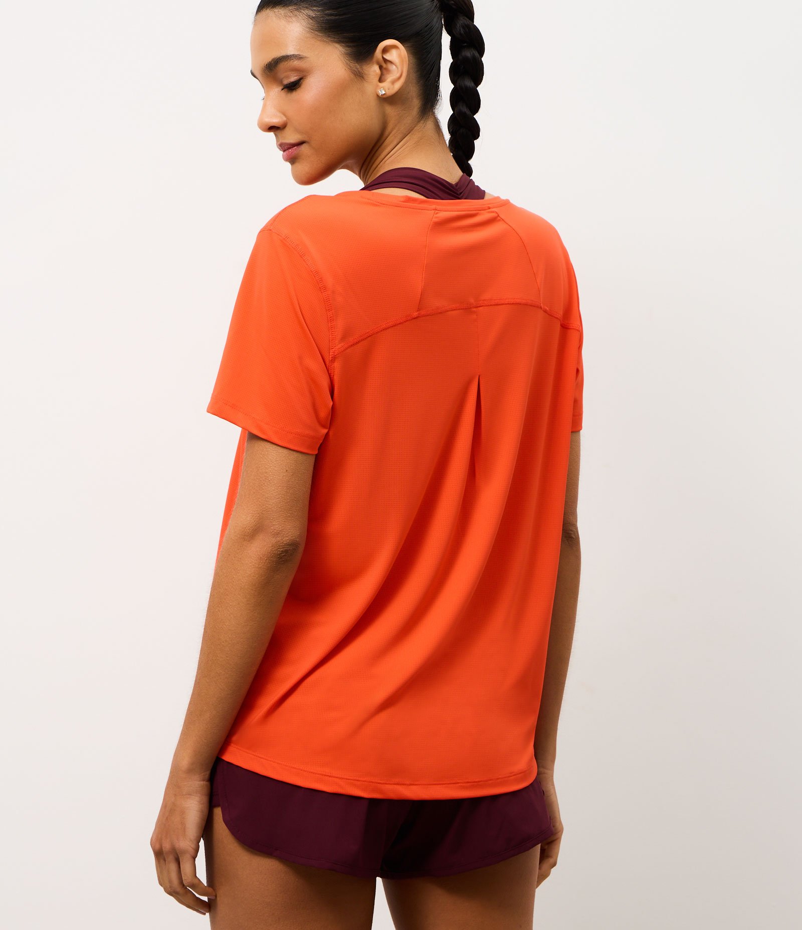 Camiseta Esportiva Manga Curta em Poliamida Laranja 4