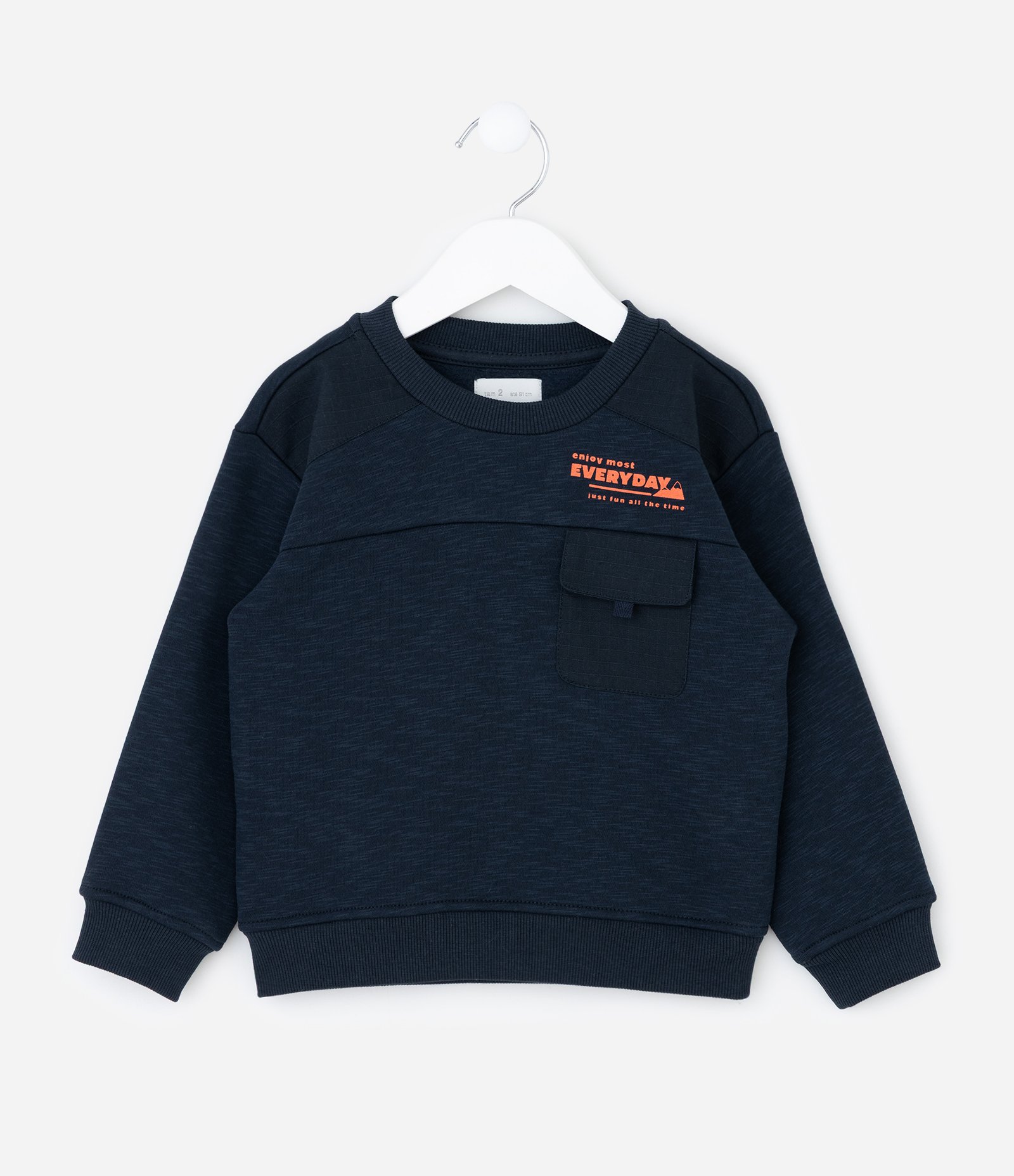 Casaco Infantil com Bolso Lapela – Tam 1 a 5/6 Anos Azul Escuro 1