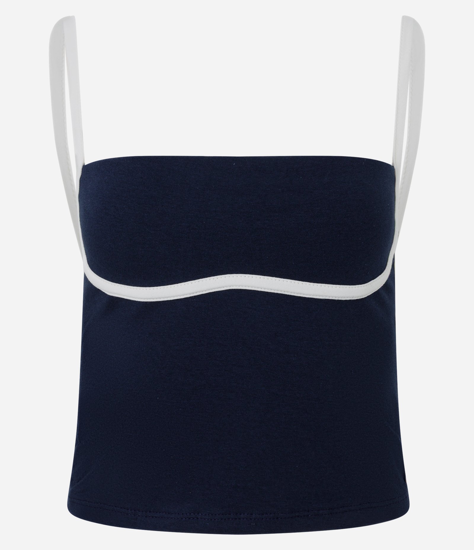 Blusa em Cotton com Detalhe Contrastante Azul Escuro 1