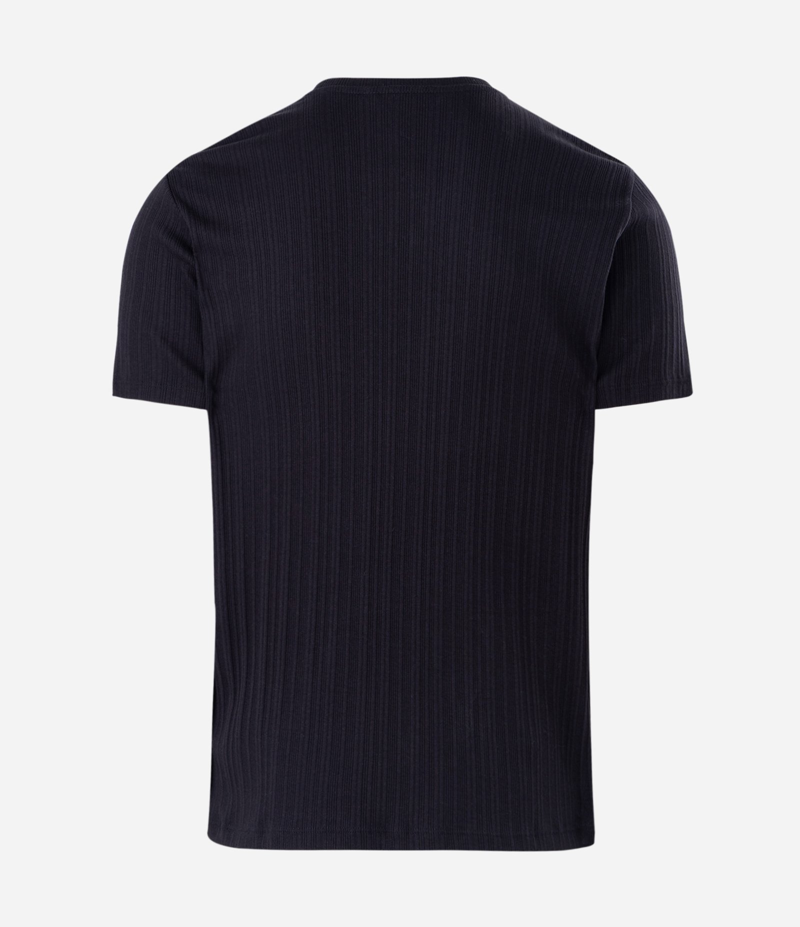 Camiseta Slim em Algodão com Textura Vertical Preto 6