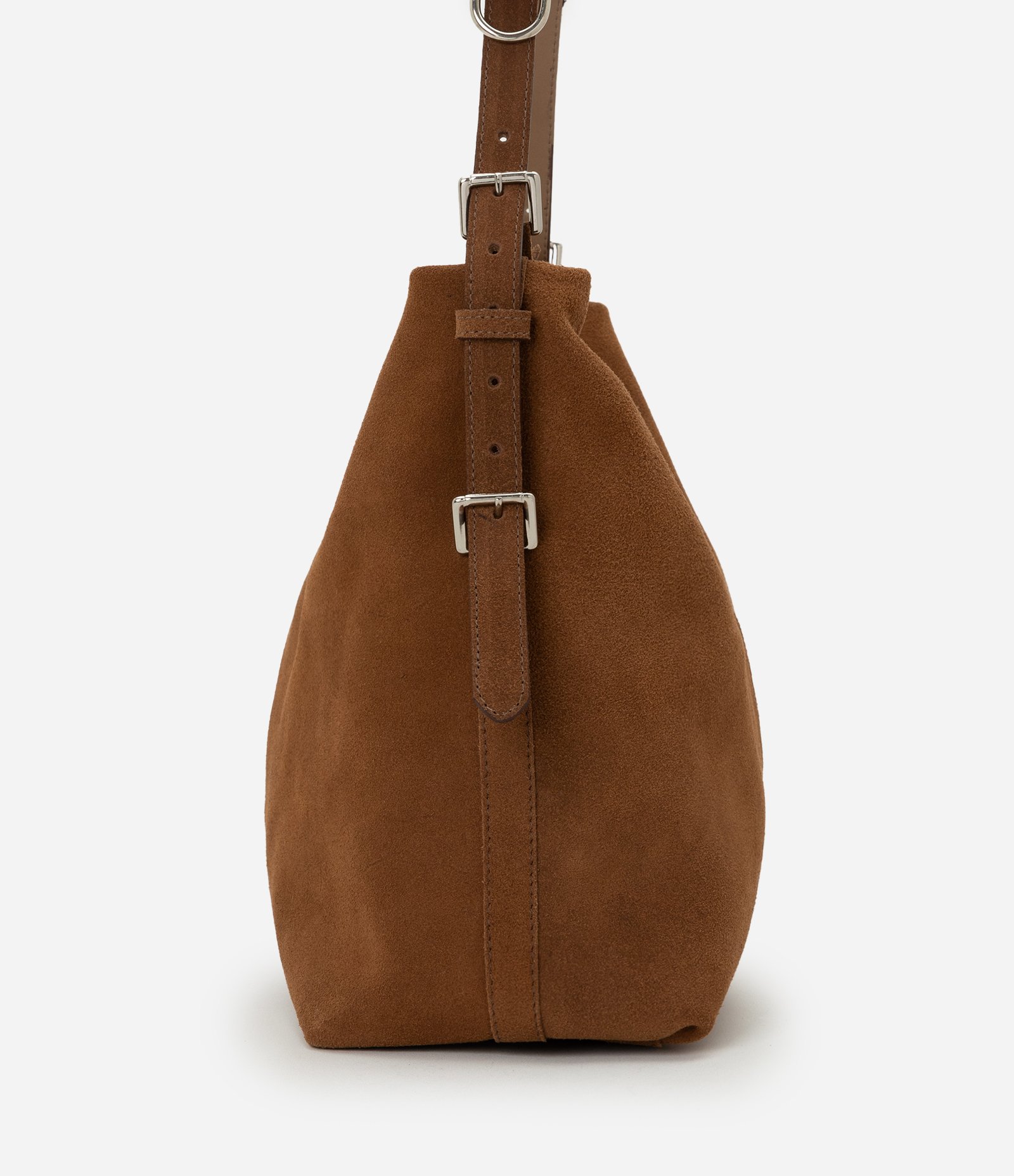 Bolsa Hobo em Couro Liso Marrom 2