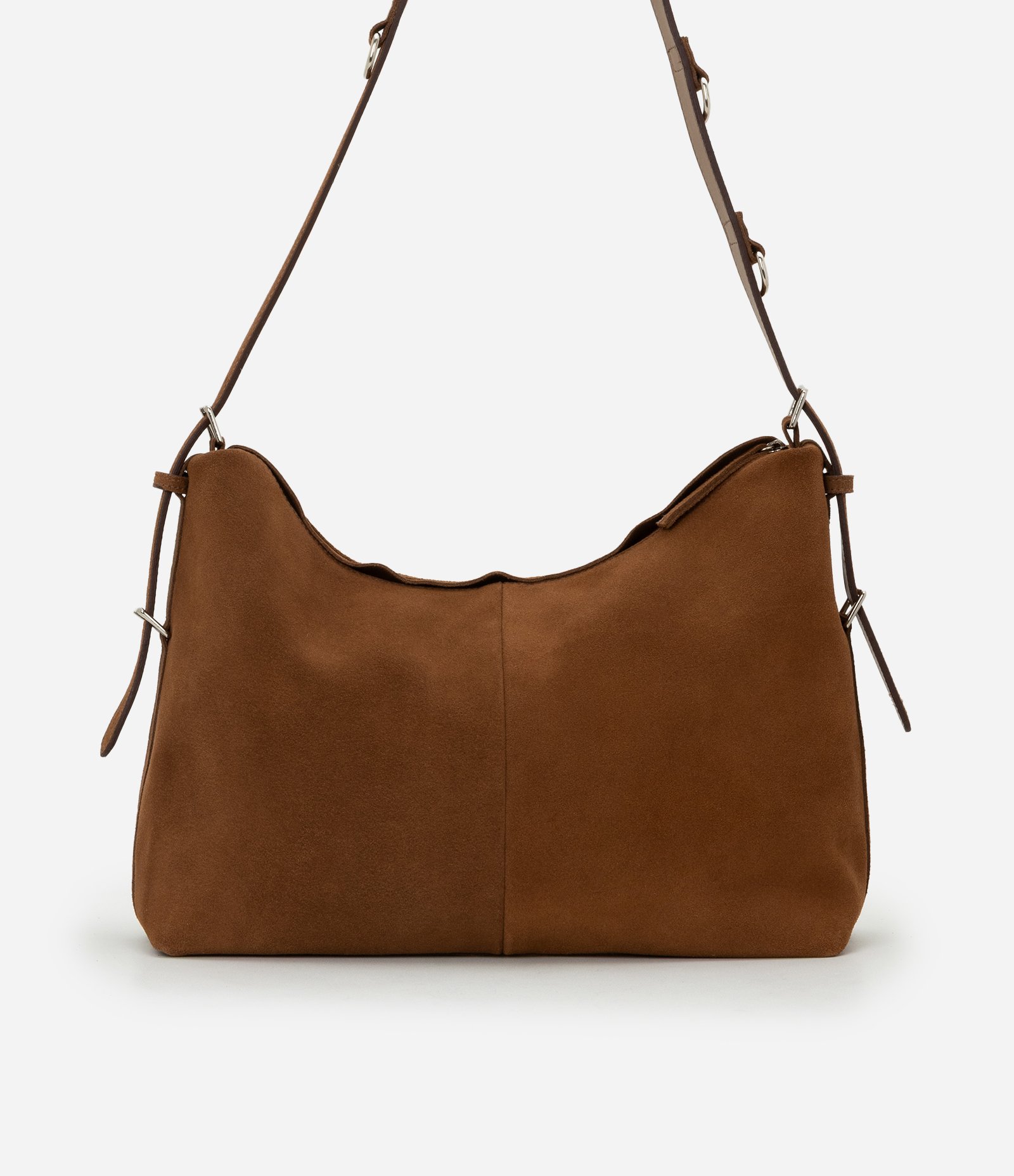 Bolsa Hobo em Couro Liso Marrom 3