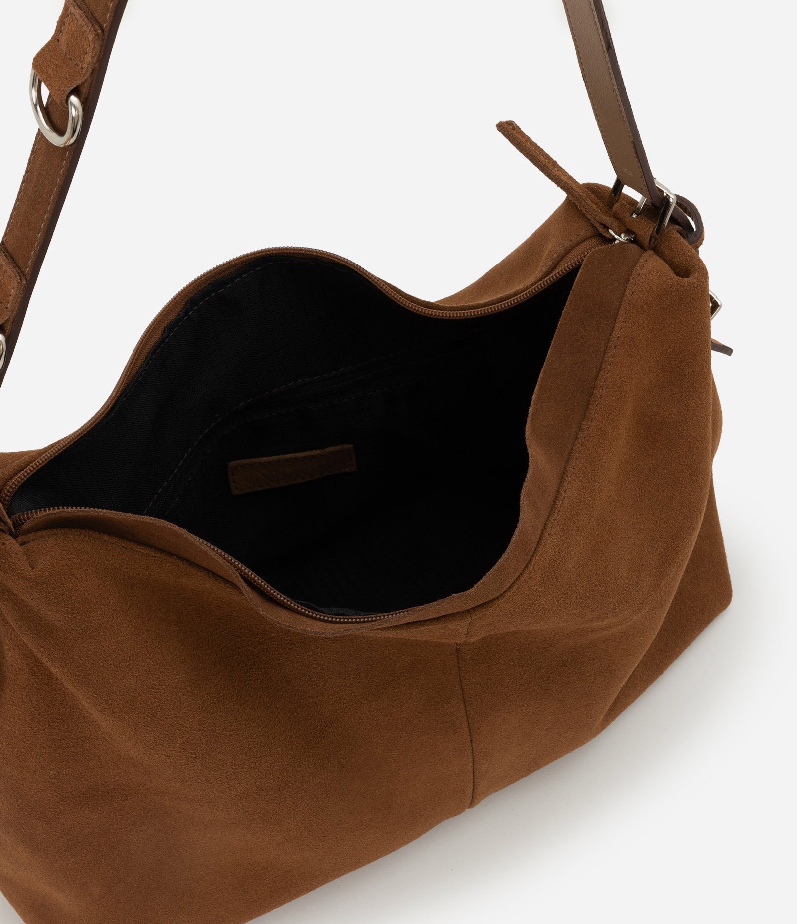 Bolsa Hobo em Couro Liso Marrom 5