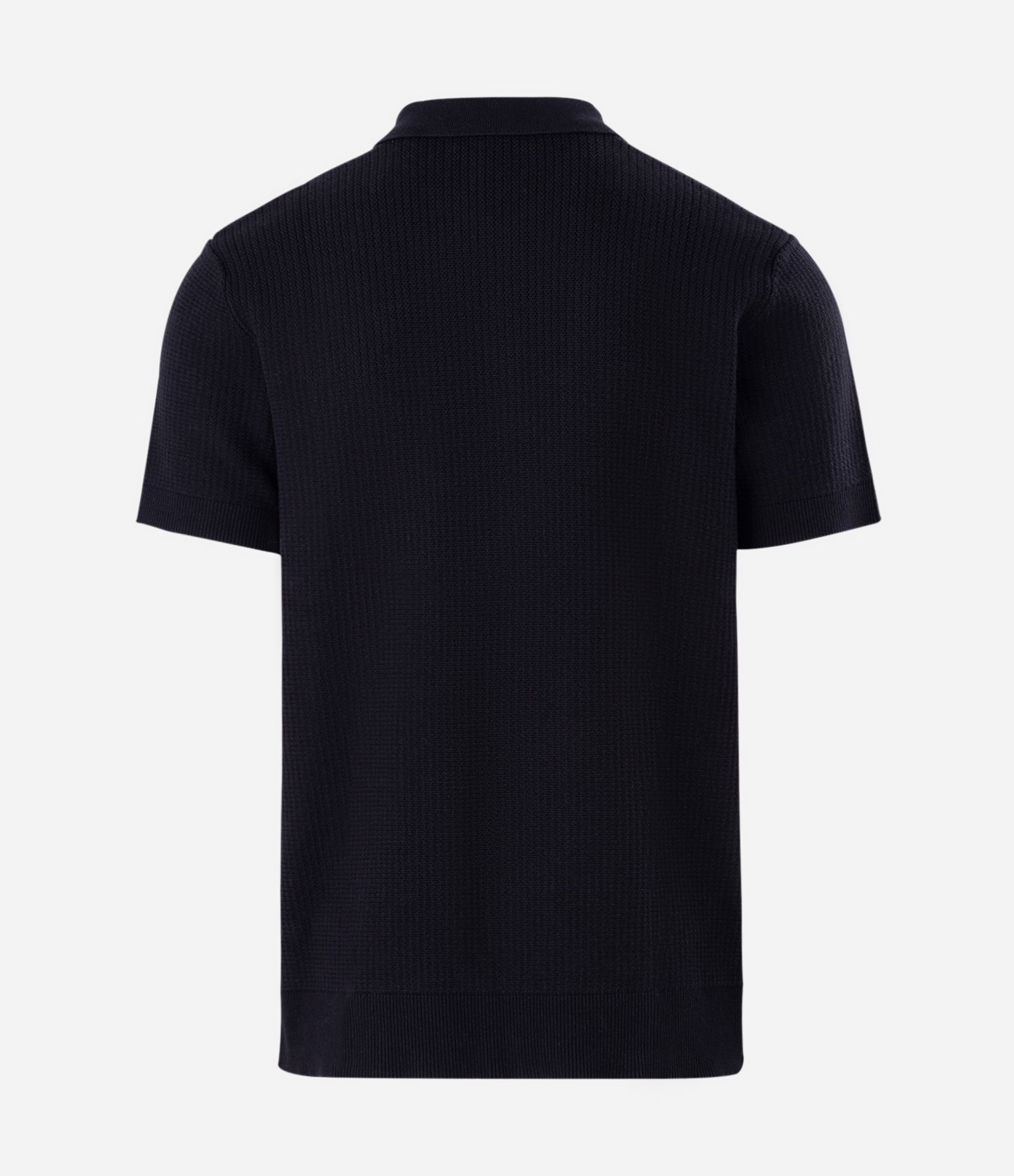 Camisa Polo Regular em Tricô com Botões Contrastantes Preto 7