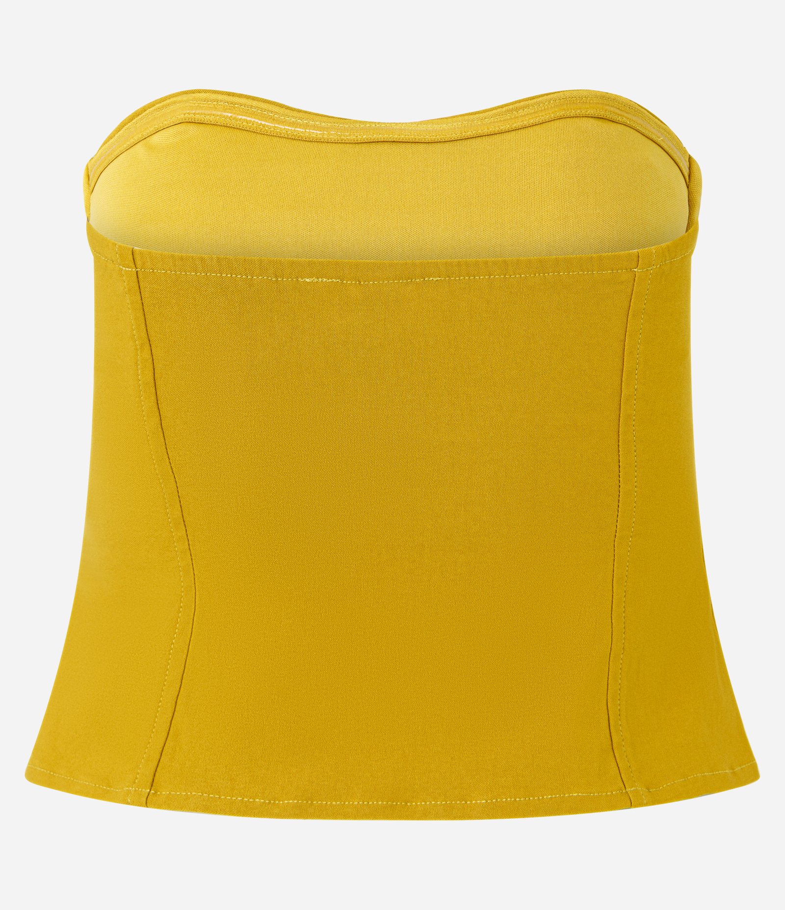 Blusa Tomara que Caia em Bengaline com Recorte no Busto Verde 6