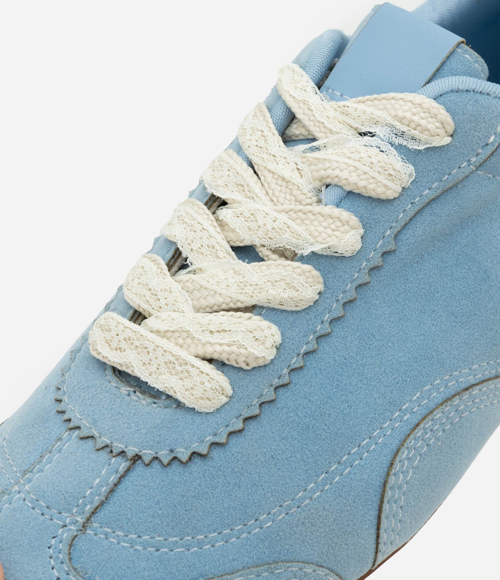 Tênis Chuteira Flat com Cadarço de Renda Azul 5