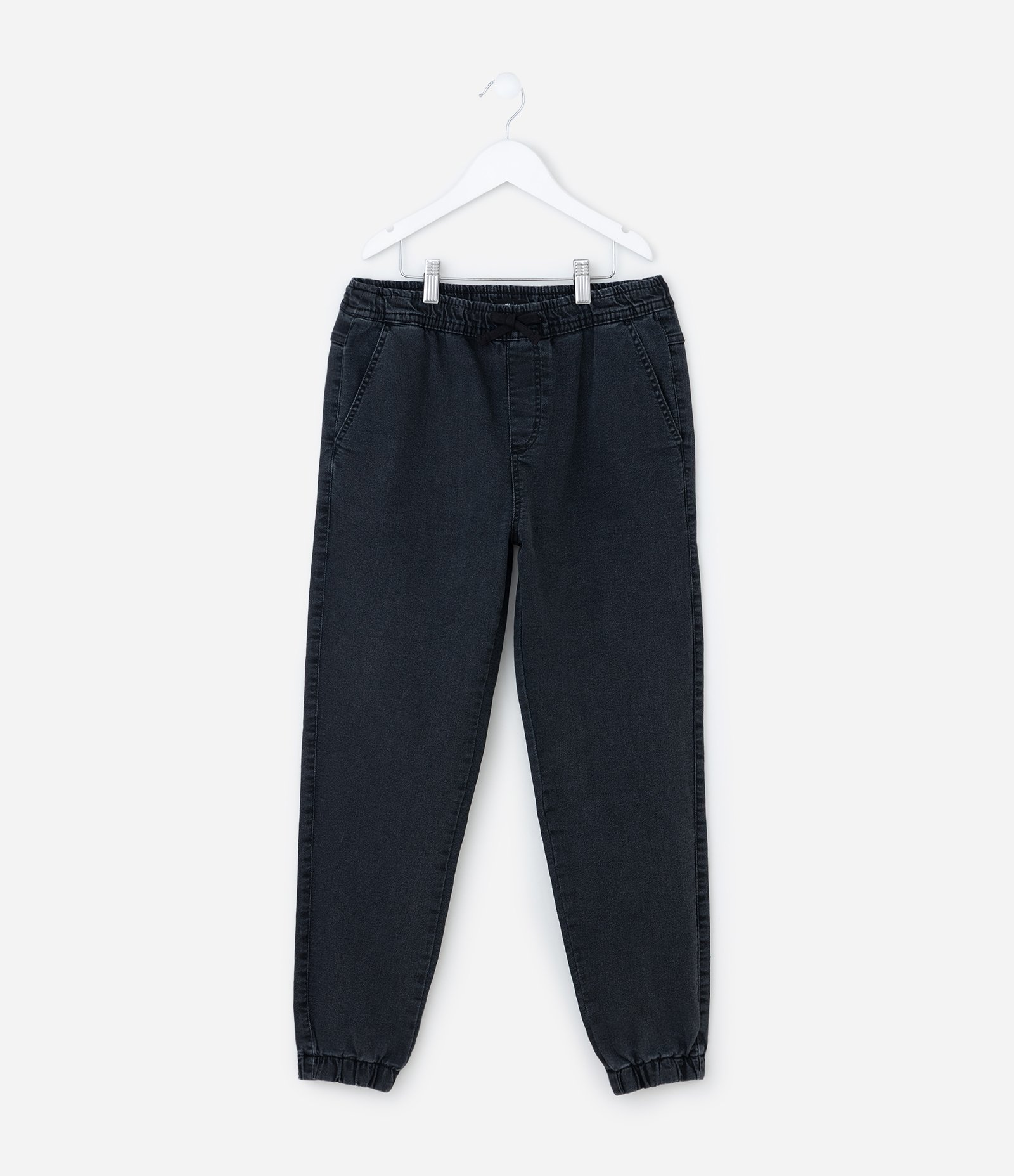 Calça Infantil Jogger em Jeans com Cós Ajustável – Tam 5 a 14 Anos Preto 1
