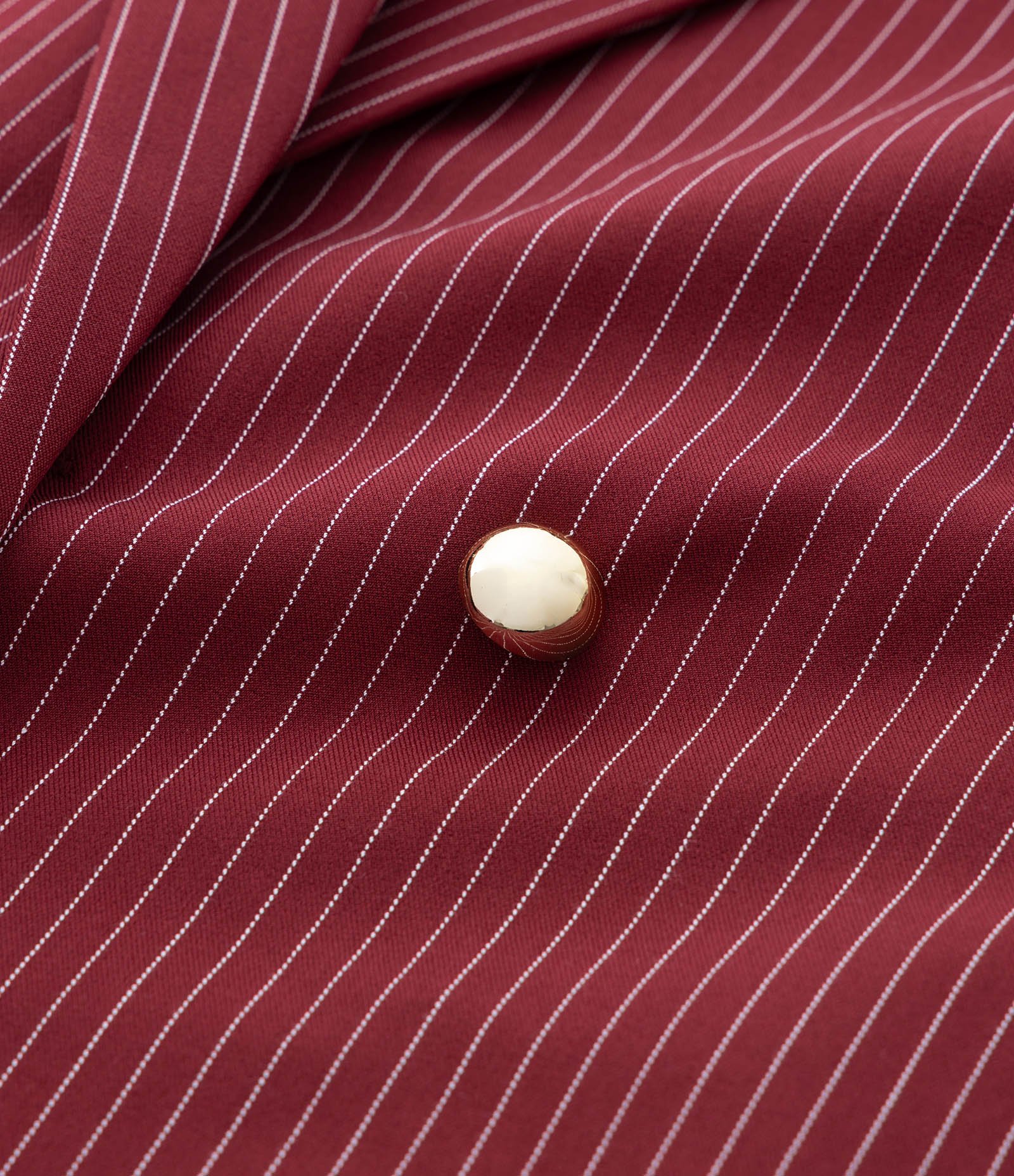 Blazer Alfaiatado com Risca de Giz e Fechamento Transpassado Curve & Plus Size Vermelho 6