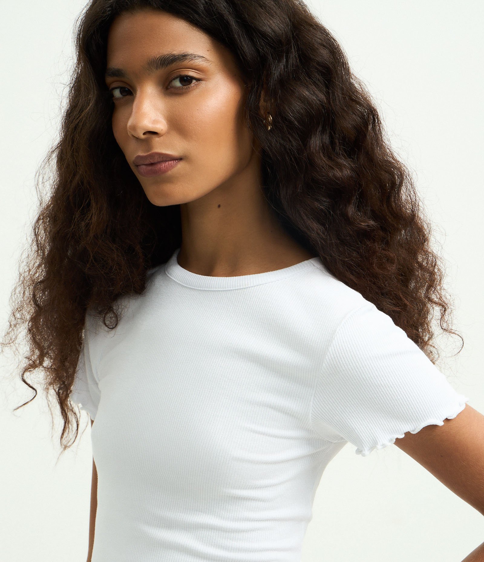 Blusa Manga Curta com Gola Redonda Branco 4
