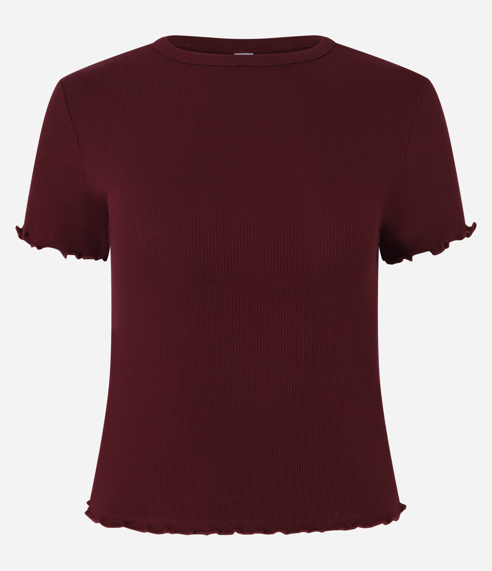 Blusa Manga Curta com Gola Redonda Vinho 6