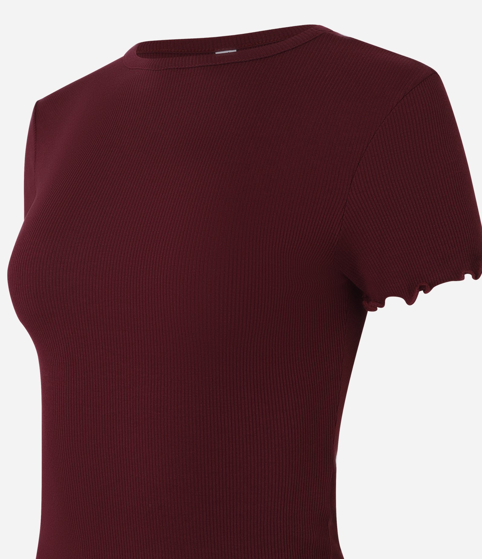 Blusa Manga Curta com Gola Redonda Vinho 7