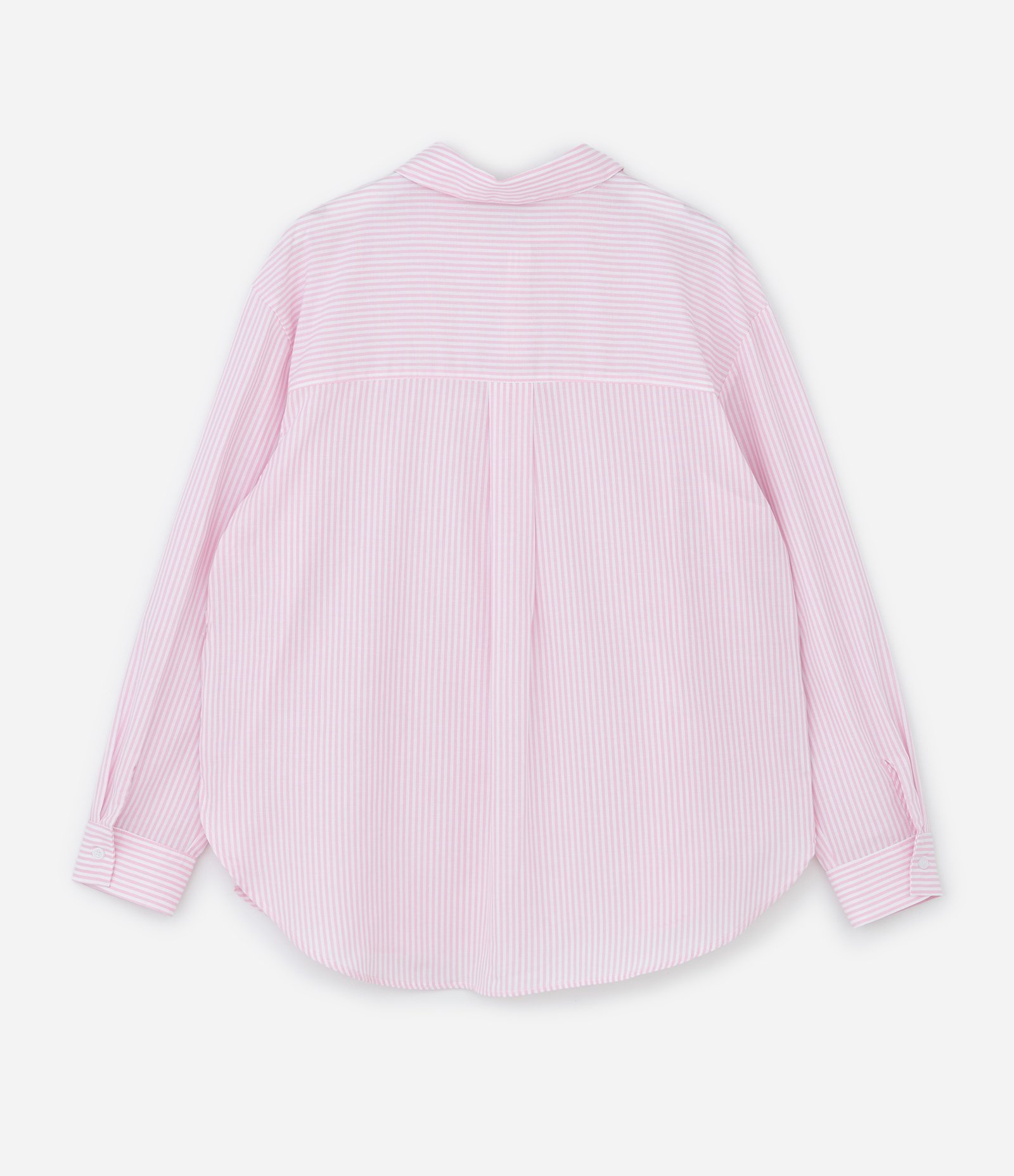 Camisa em Algodão com Gola Colarinho e Estampa Listrada Curve & Plus Size Rosa 5