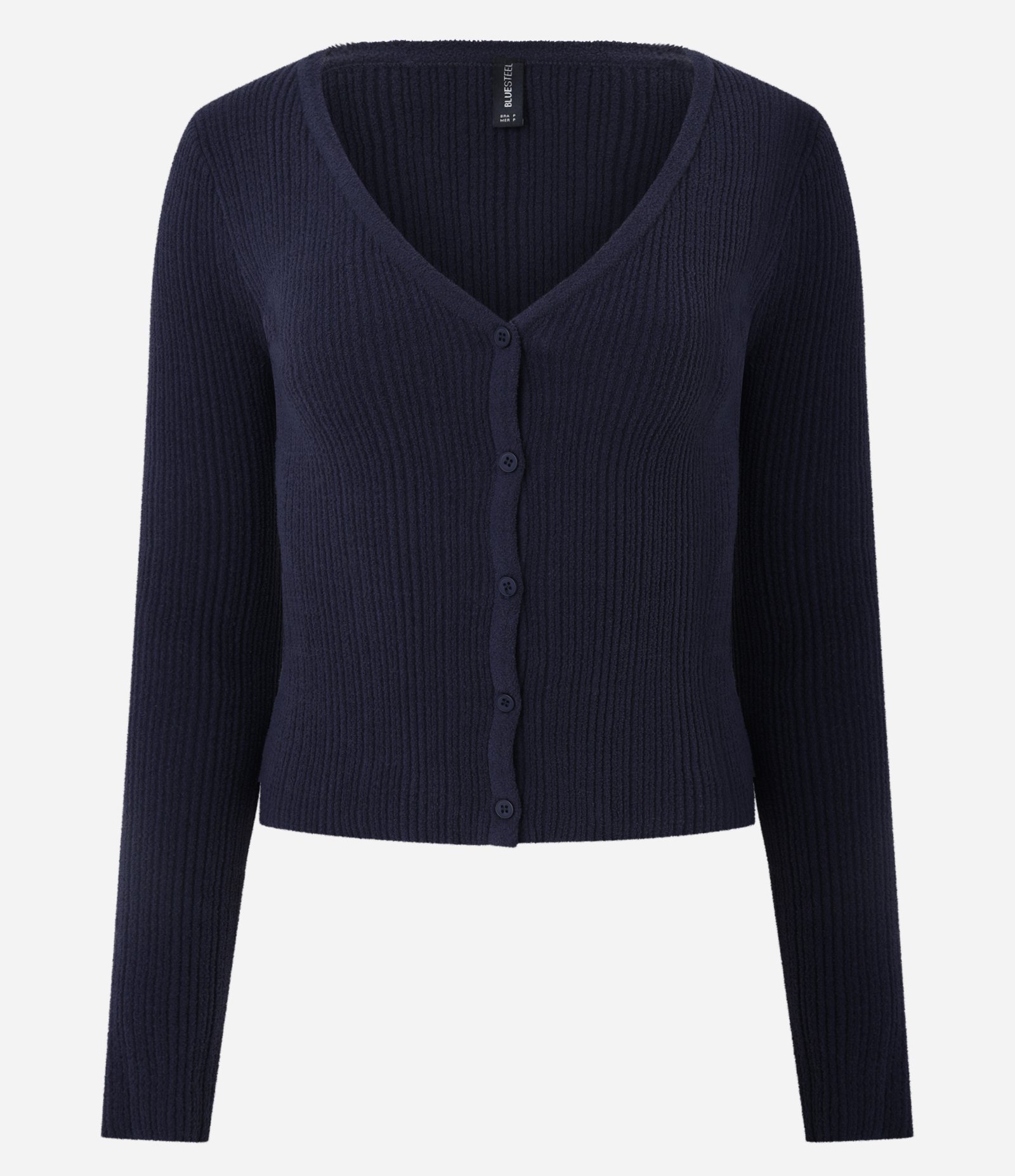 Cardigan em Tricô Chenille com Botões Preto 1