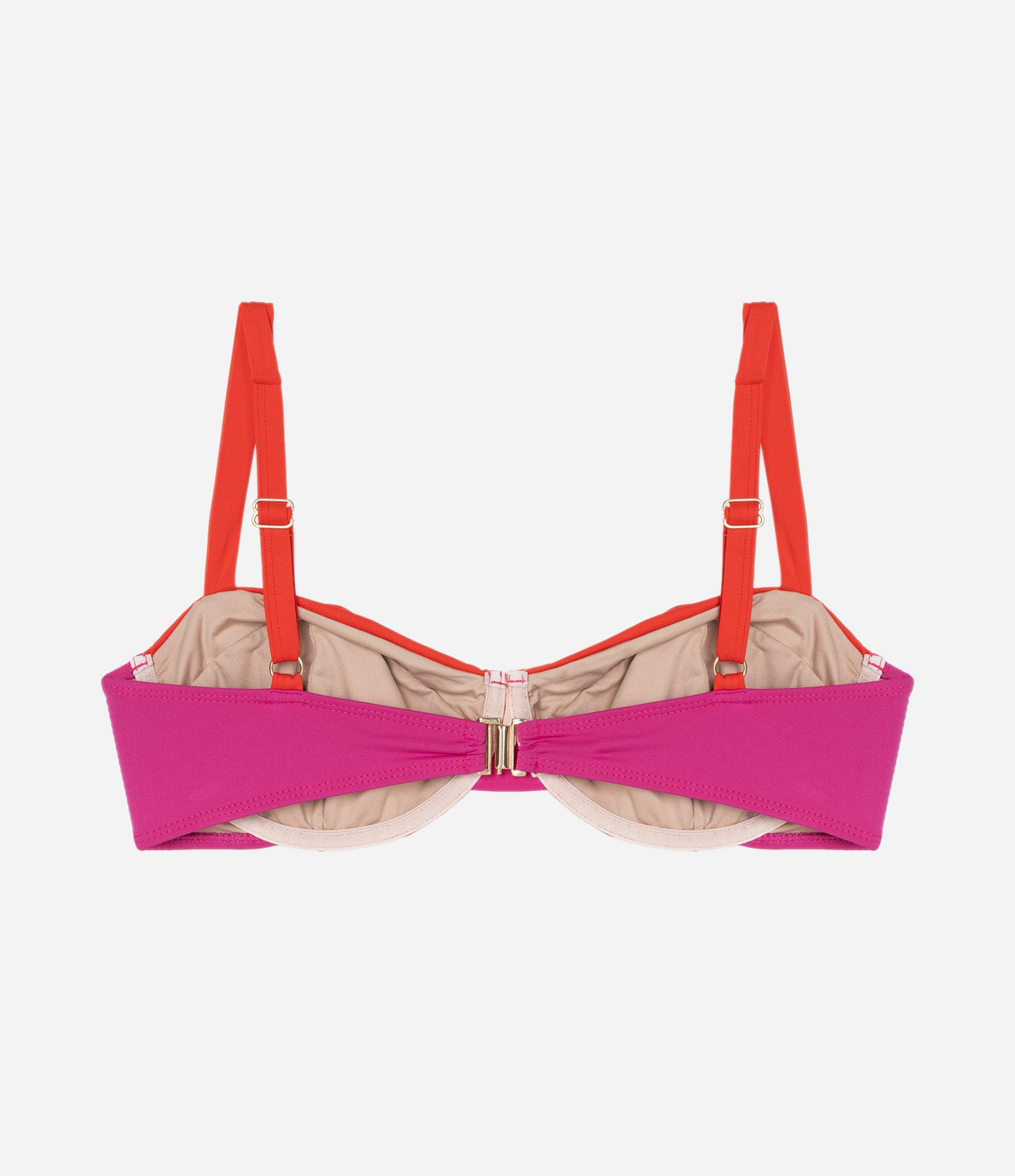 Biquíni Top Meia Taça com Bloco de Cor Curve & Plus Size Rosa 2