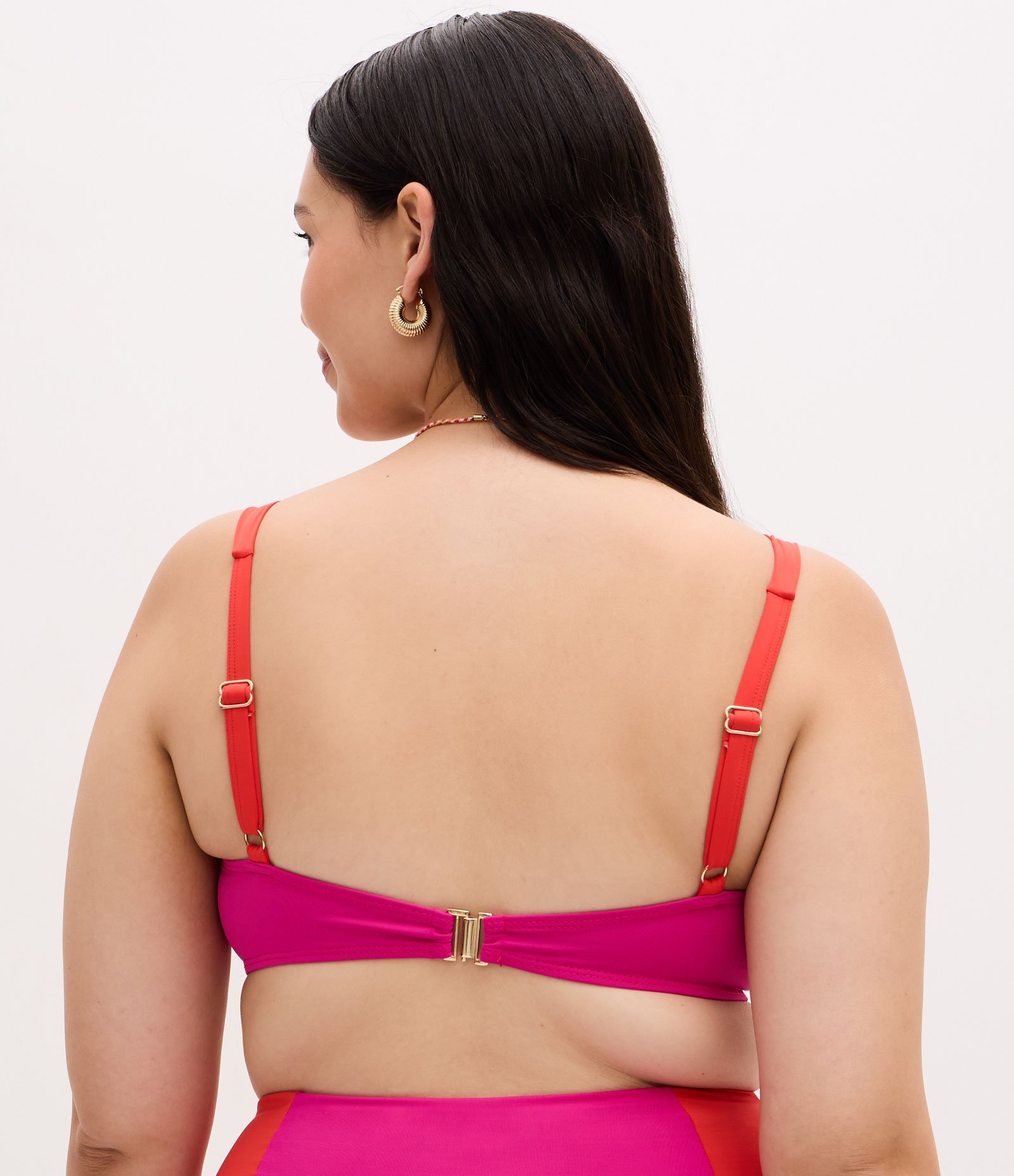 Biquíni Top Meia Taça com Bloco de Cor Curve & Plus Size Rosa 4