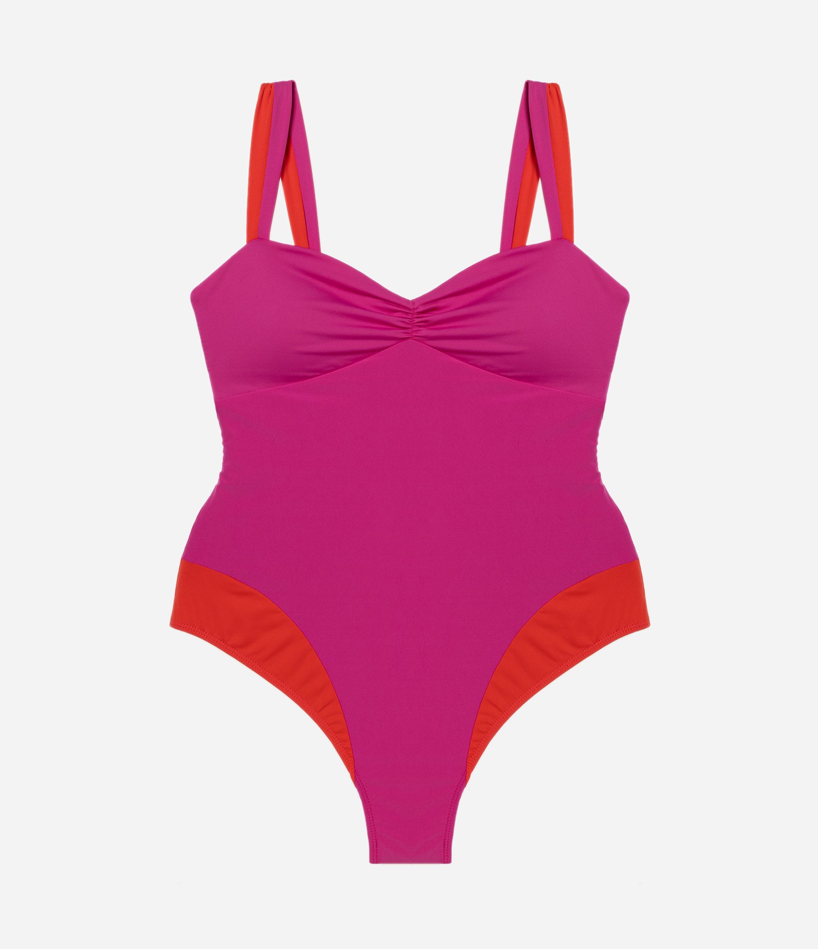 Maiô em Microfibra com Bloco de Cor Curve & Plus Size Rosa 1