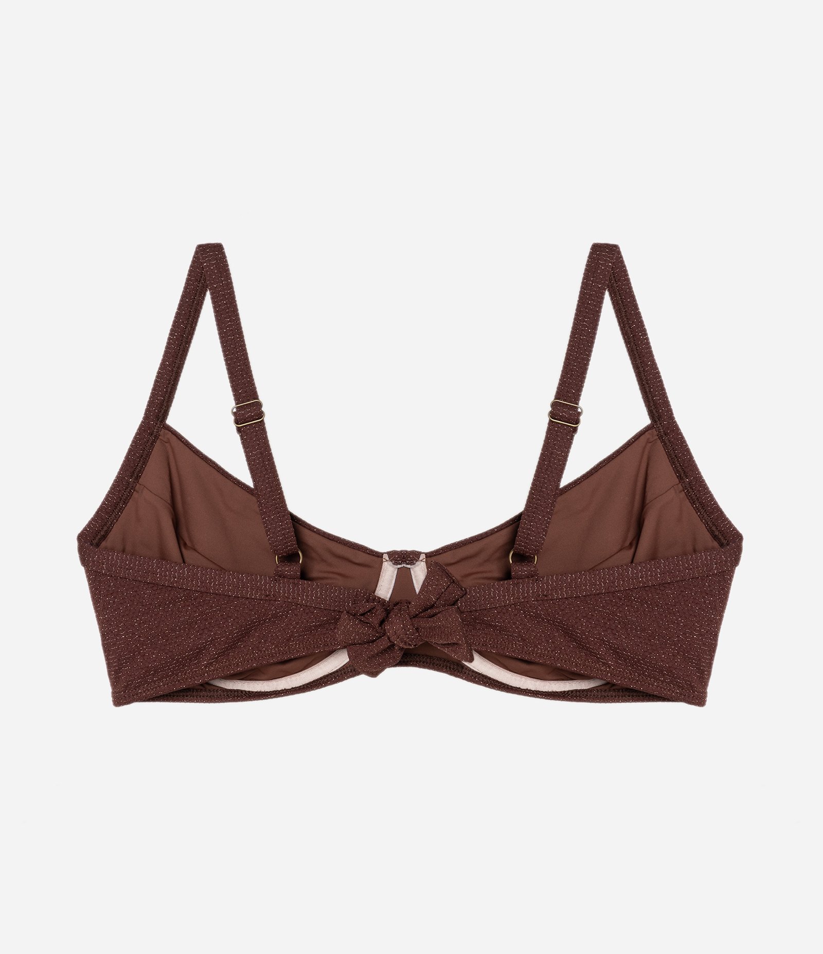 Biquini Top com Fio Metalizado e Texturizado Curve & Plus Size Marrom 2