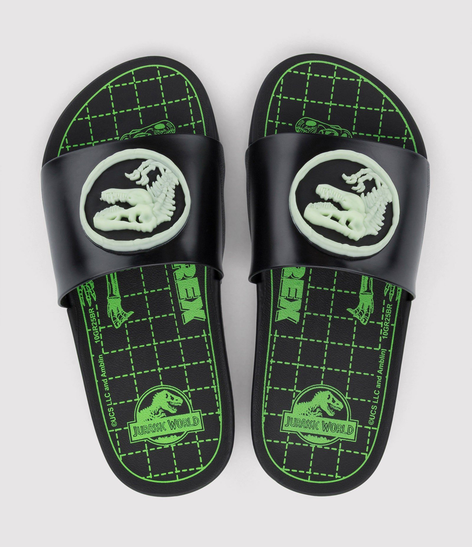 Chinelo Slide Infantil com Estampa e Patch do Jurassic Park - Tam 23/24 ao 35 Preto 3