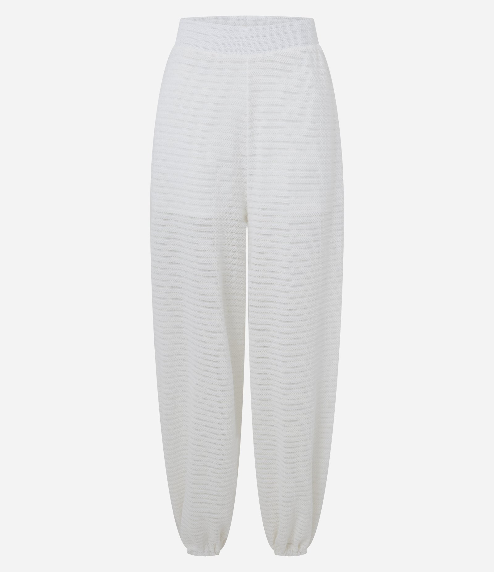 Calça Aladim Texturizada em Piquet com Elástico no Cós Off White 5