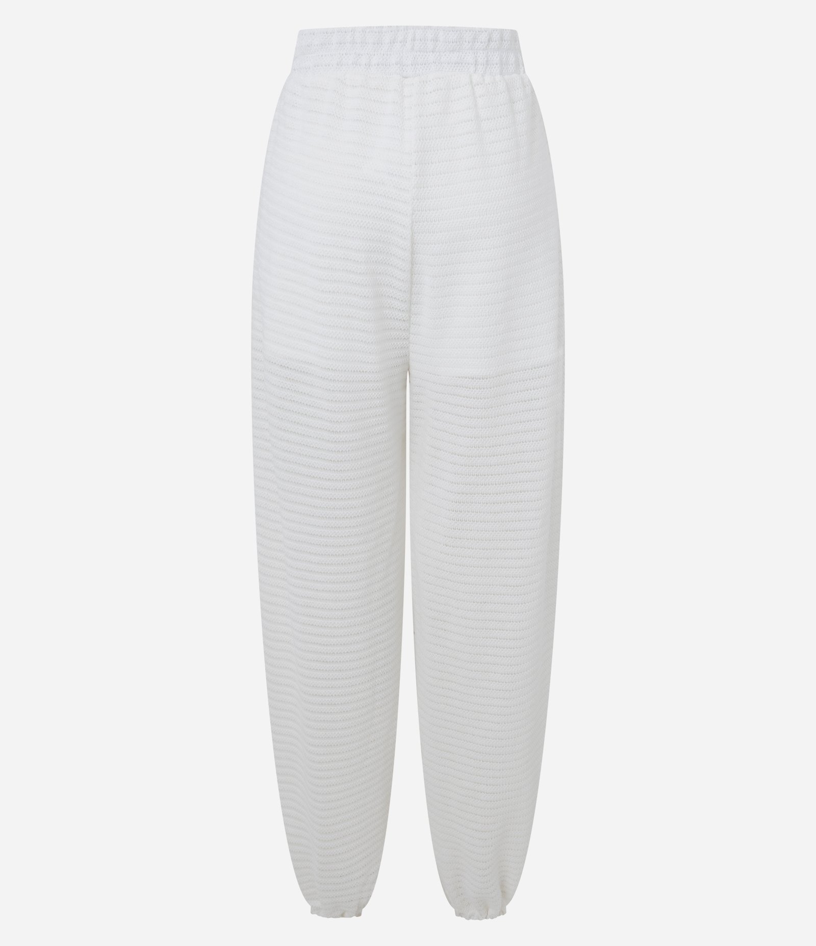 Calça Aladim Texturizada em Piquet com Elástico no Cós Off White 7