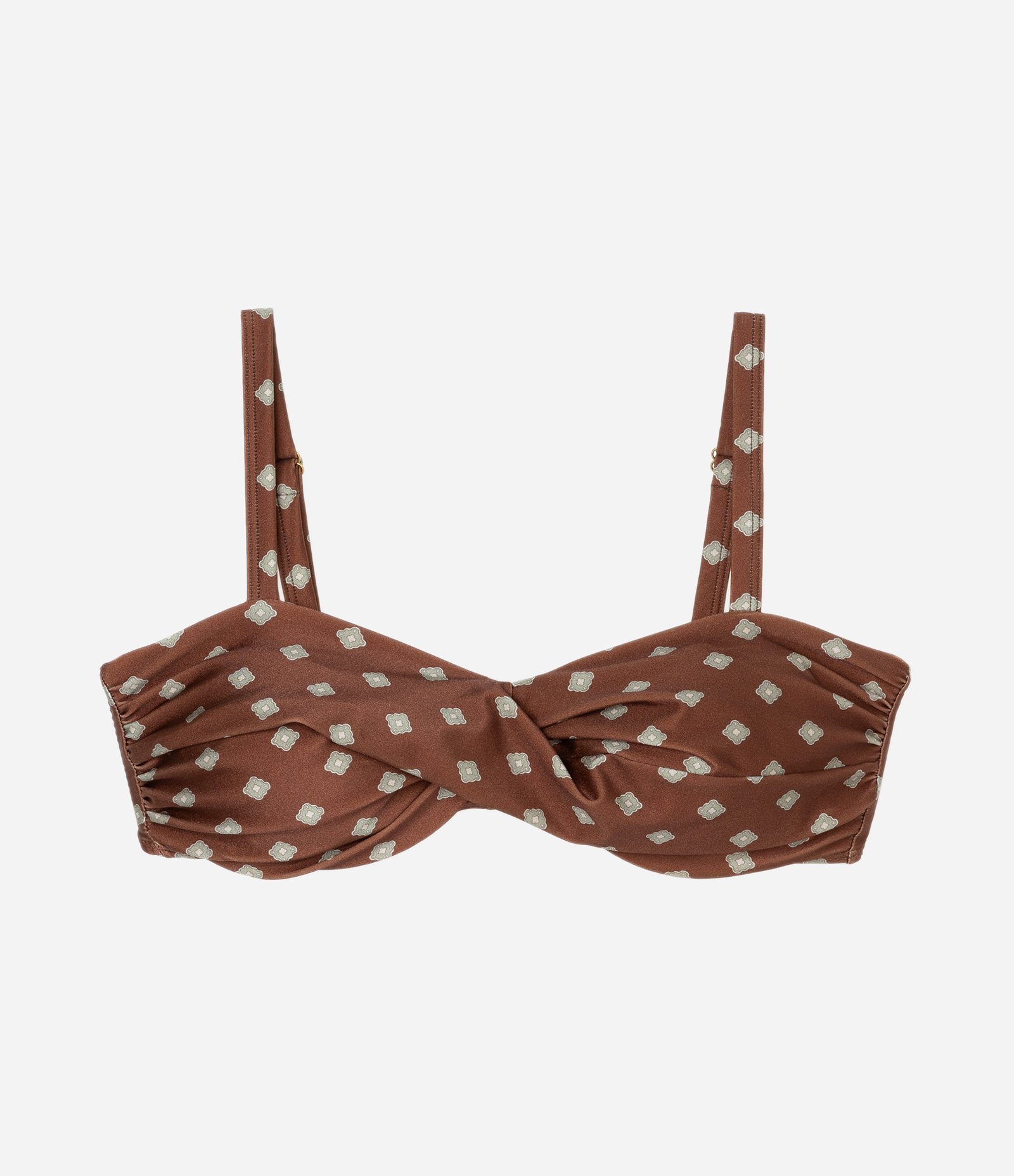 Biquini Top com Busto Torcido e Amarração Curve & Plus Size Marrom 4