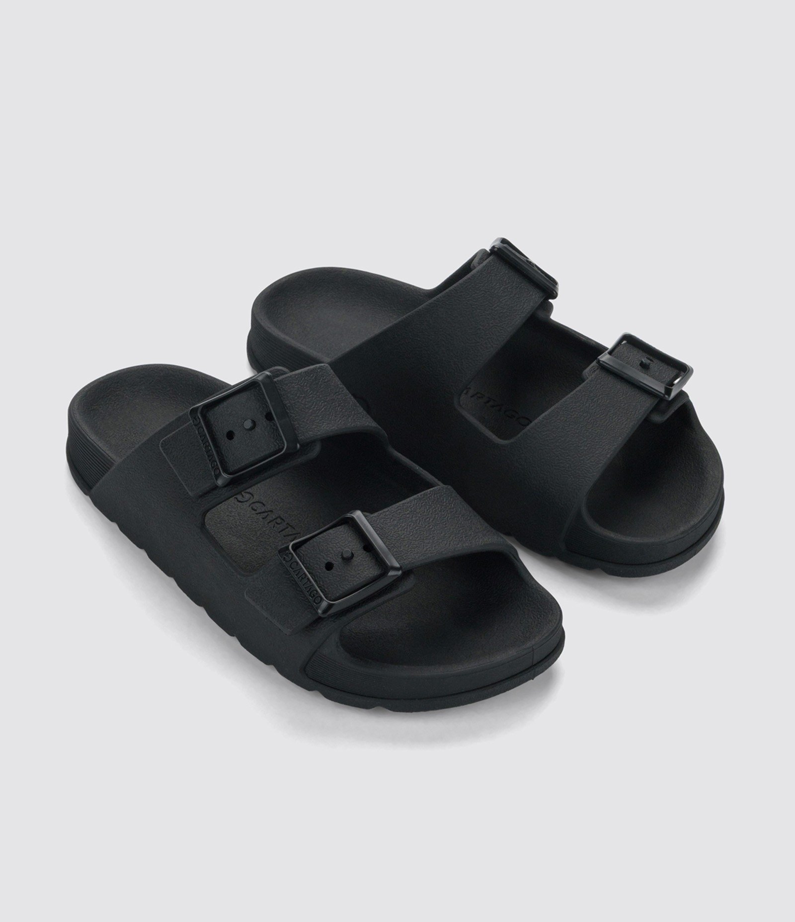 Chinelo Slide com Tiras Afiveladas - Tam 28 a 33 Preto 1