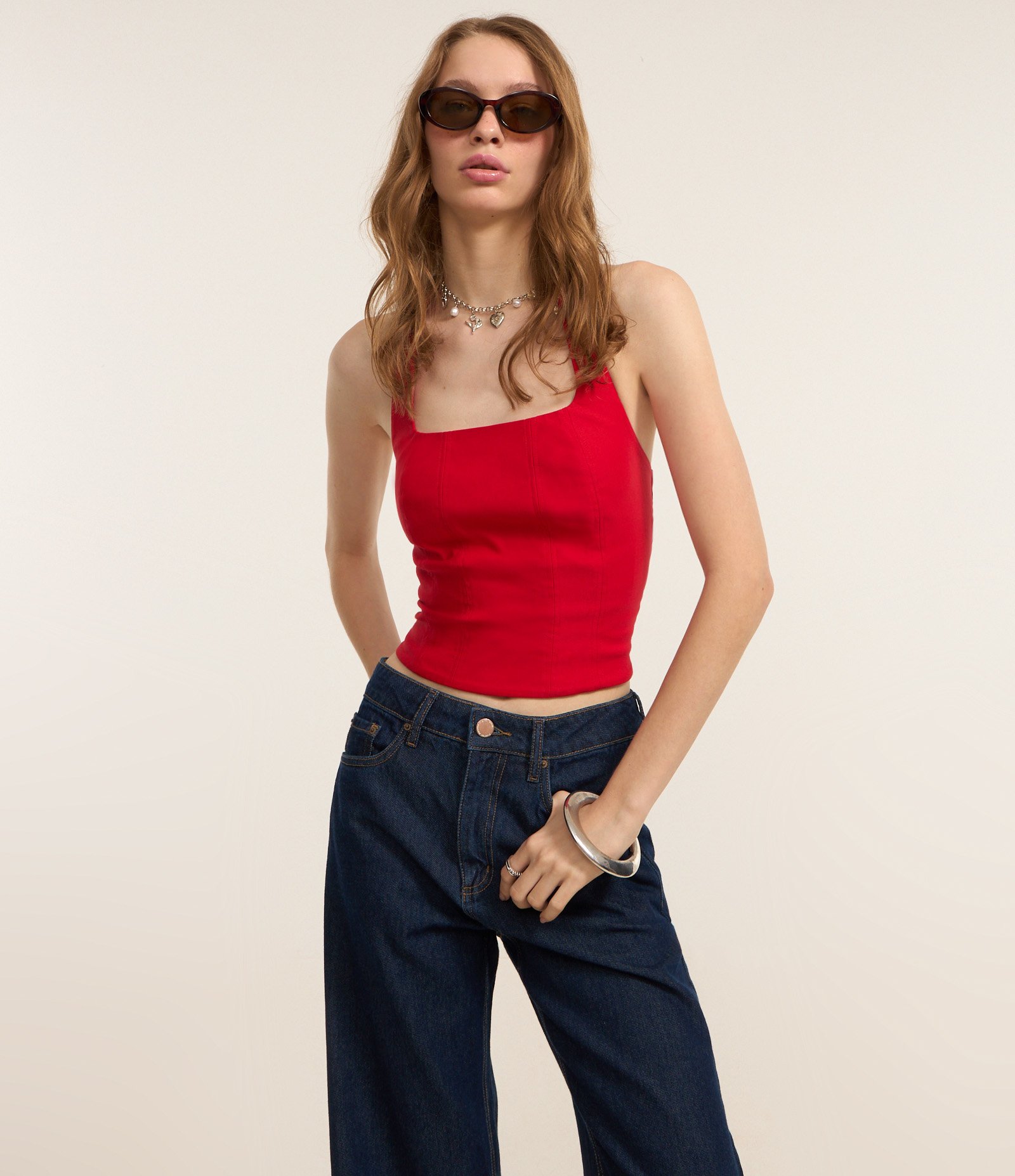 Calça Reta em Jeans com Barra Dobrada Azul 2