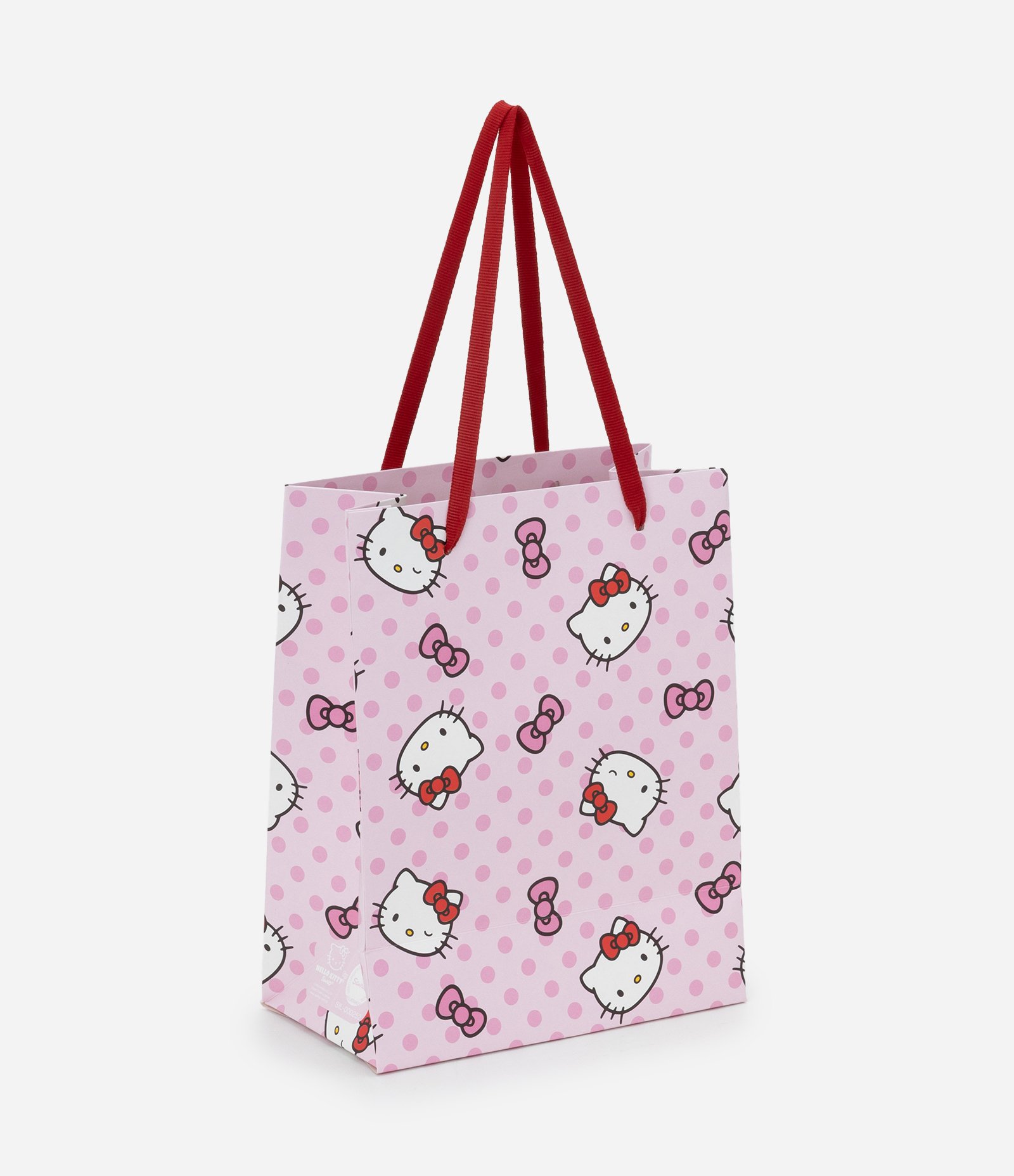 Sacola Pequena com Alça Chata e Estampa Hello Kitty Rosa 1
