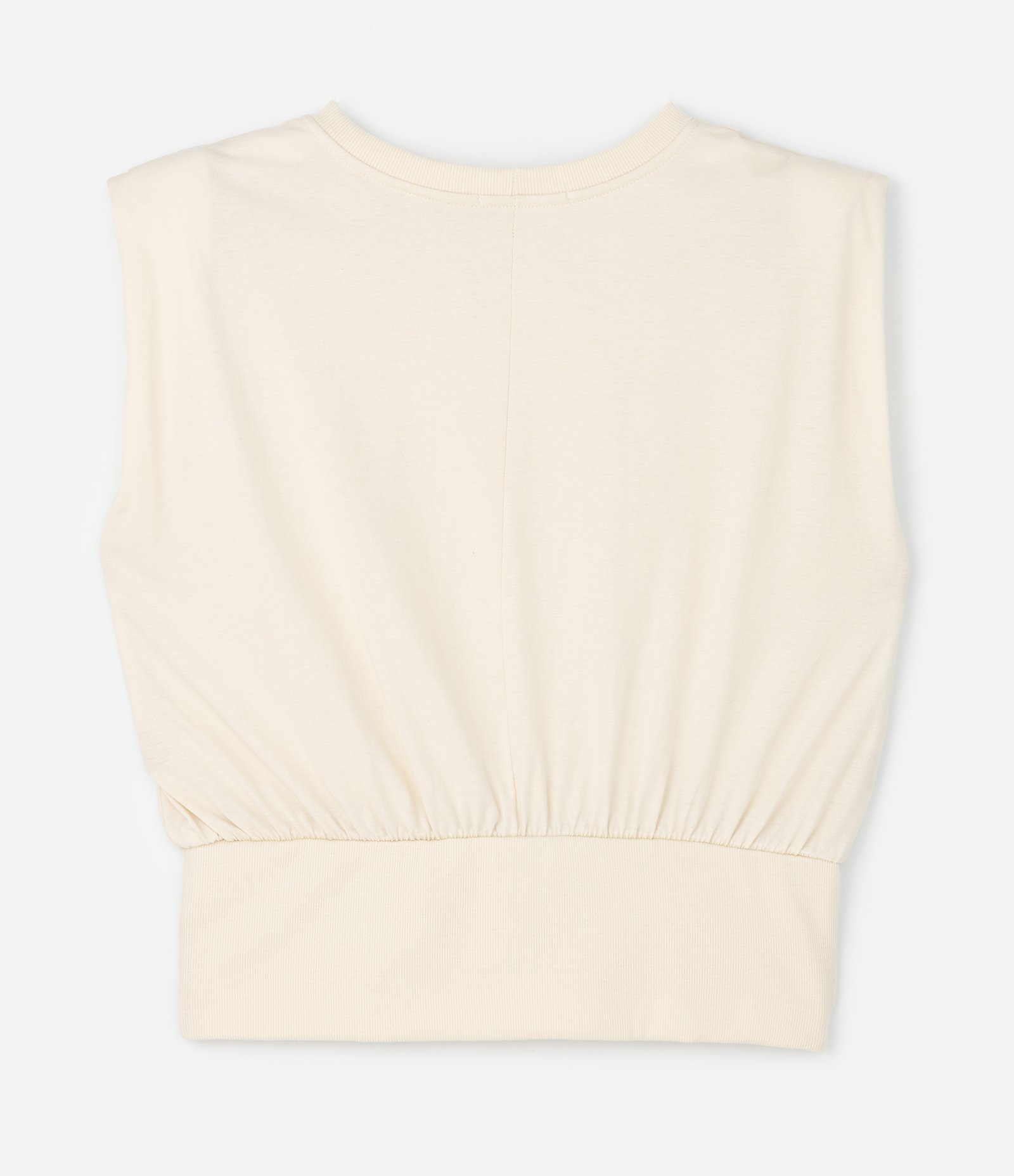 Blusa Regata Muscle com Barra Larga e Franzido Curve & Plus Size Bege 2