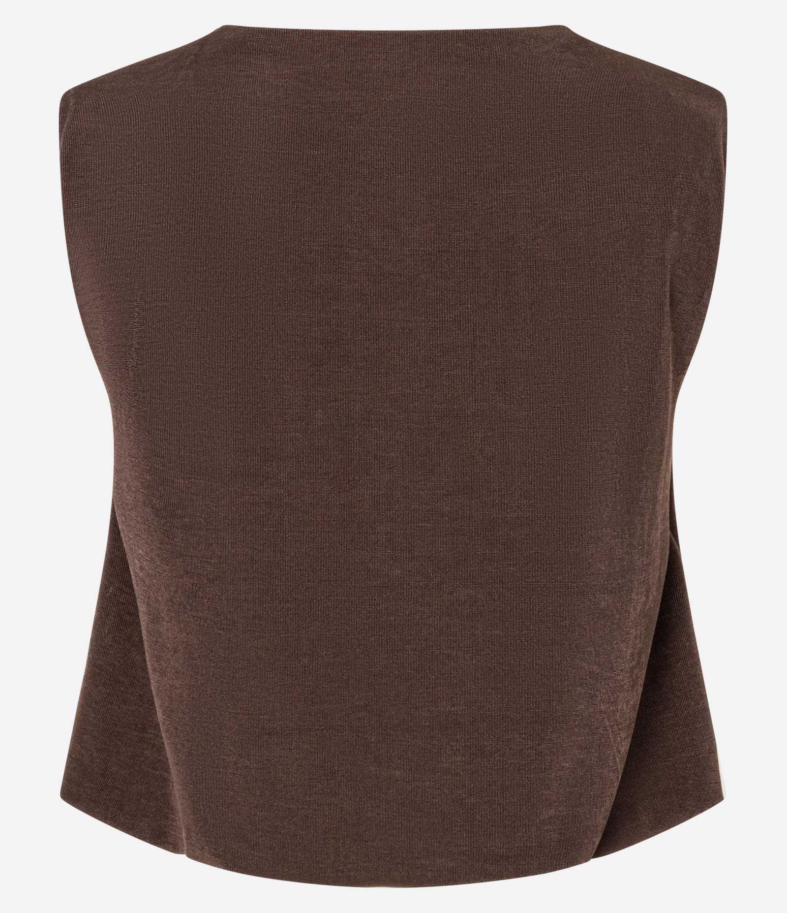 Blusa em Ribana com Ombreiras e Leve Brilho Marrom 3