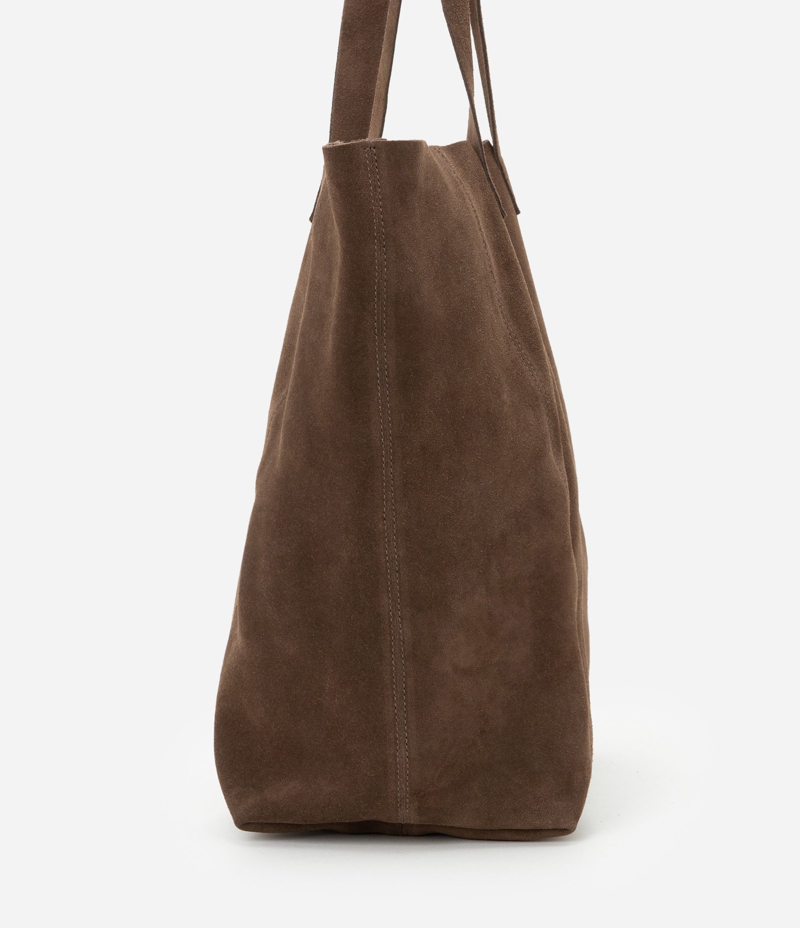 Bolsa Tote em Camurça Marrom Médio 5