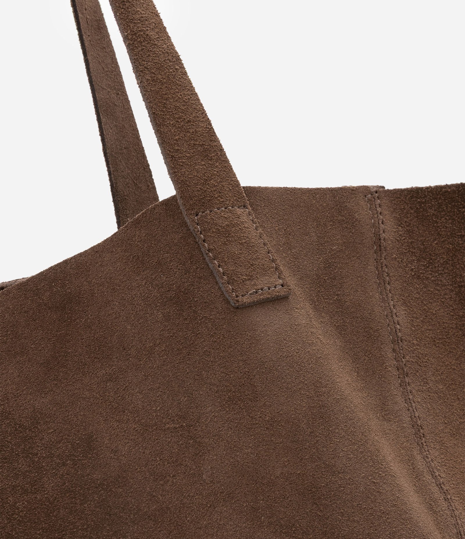 Bolsa Tote em Camurça Marrom Médio 8