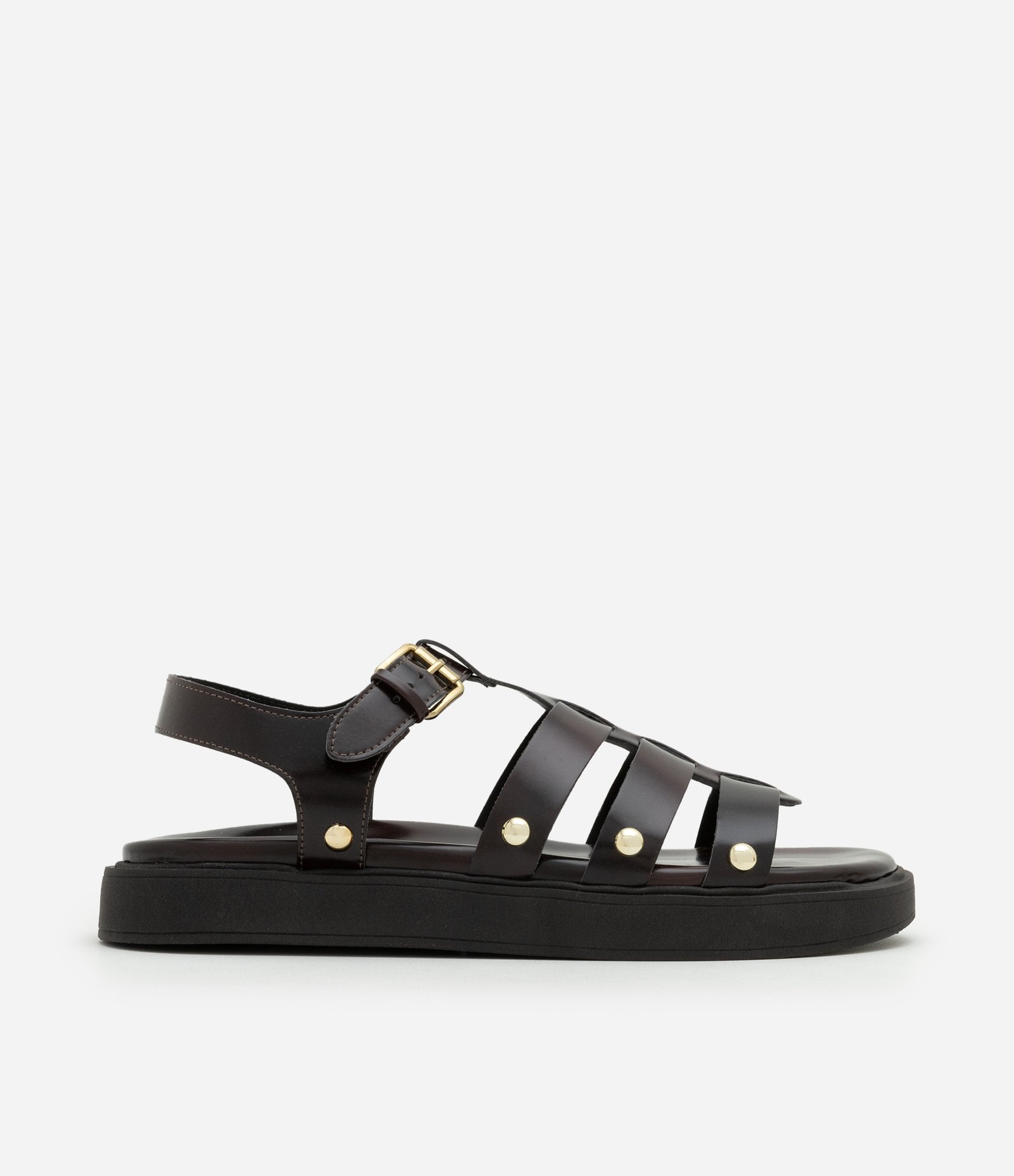Rasteira Sport Sandal em PU com Tiras Largas Vinho 1