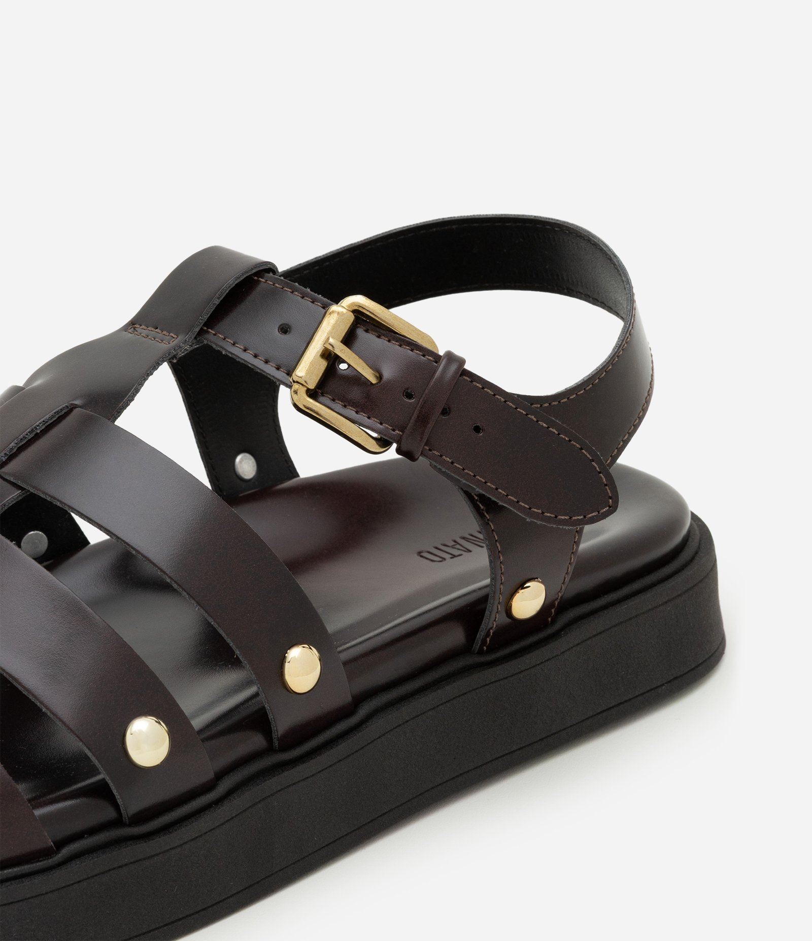 Rasteira Sport Sandal em PU com Tiras Largas Vinho 3