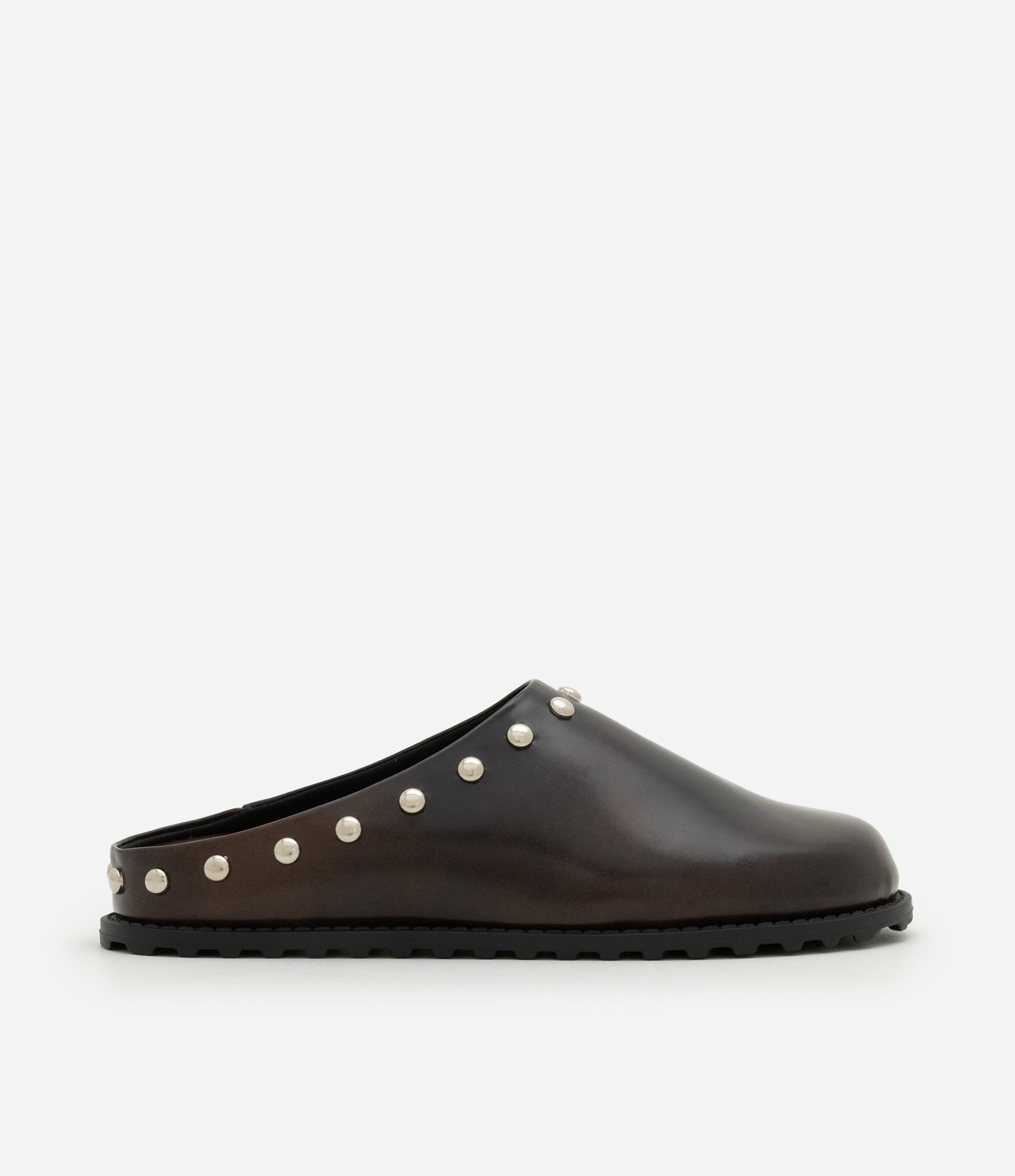 Sapato Mule em PU com Tachas Metálicas Marrom 1