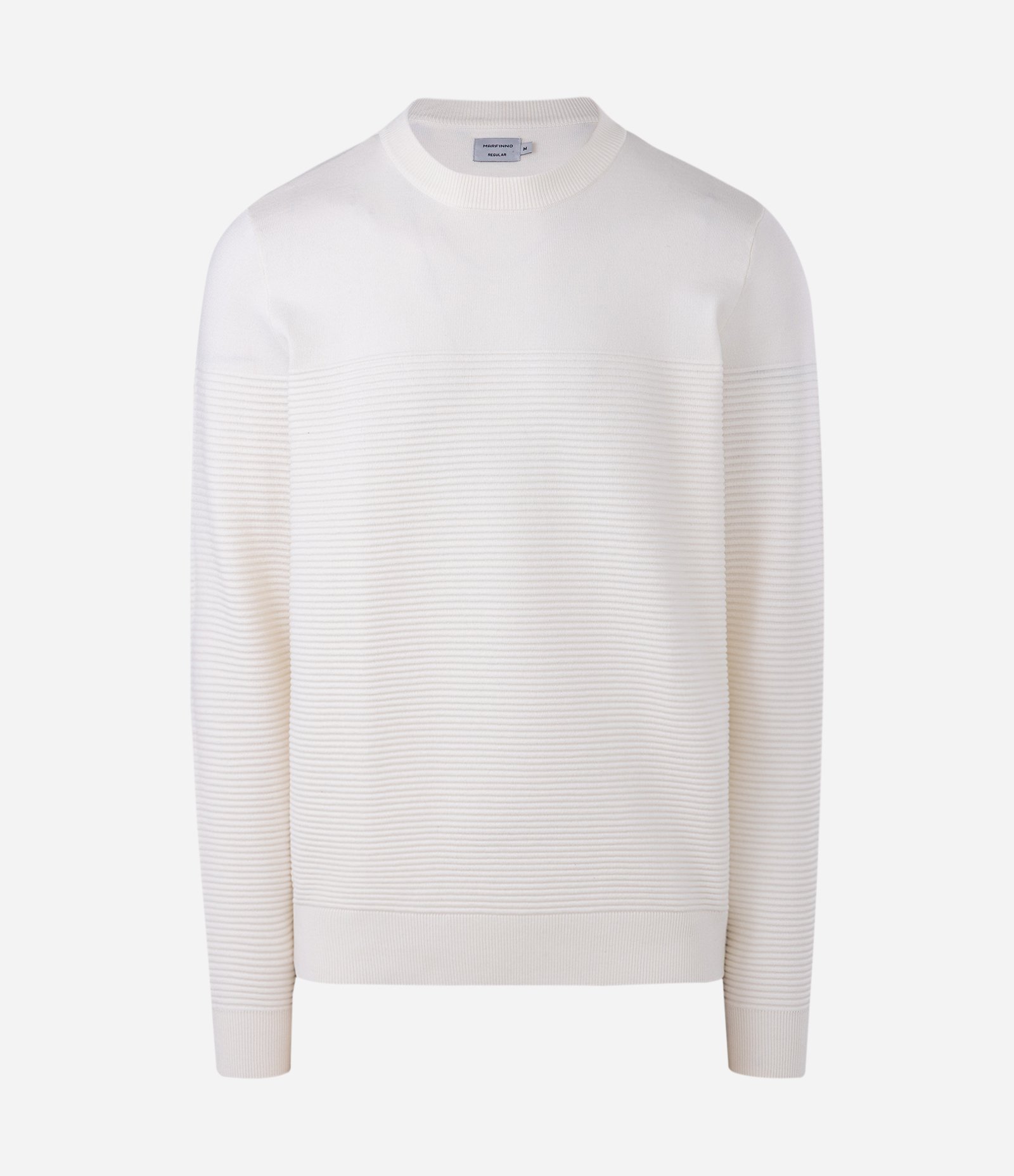 Suéter em Tricô com Textura em Nervuras Branco 1
