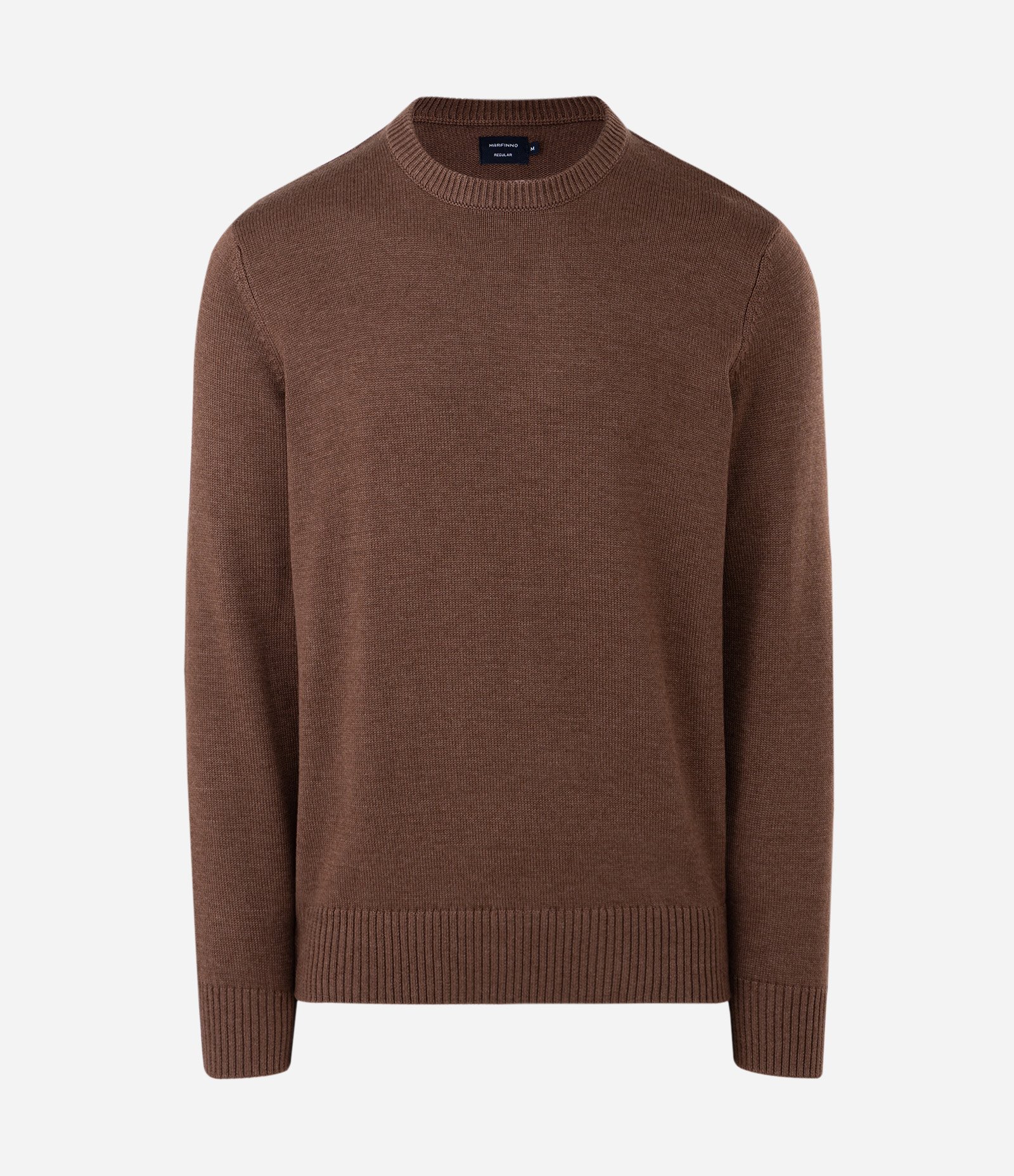 Suéter Comfort em Tricô com Manga e Barra Ajustadas Marrom 1