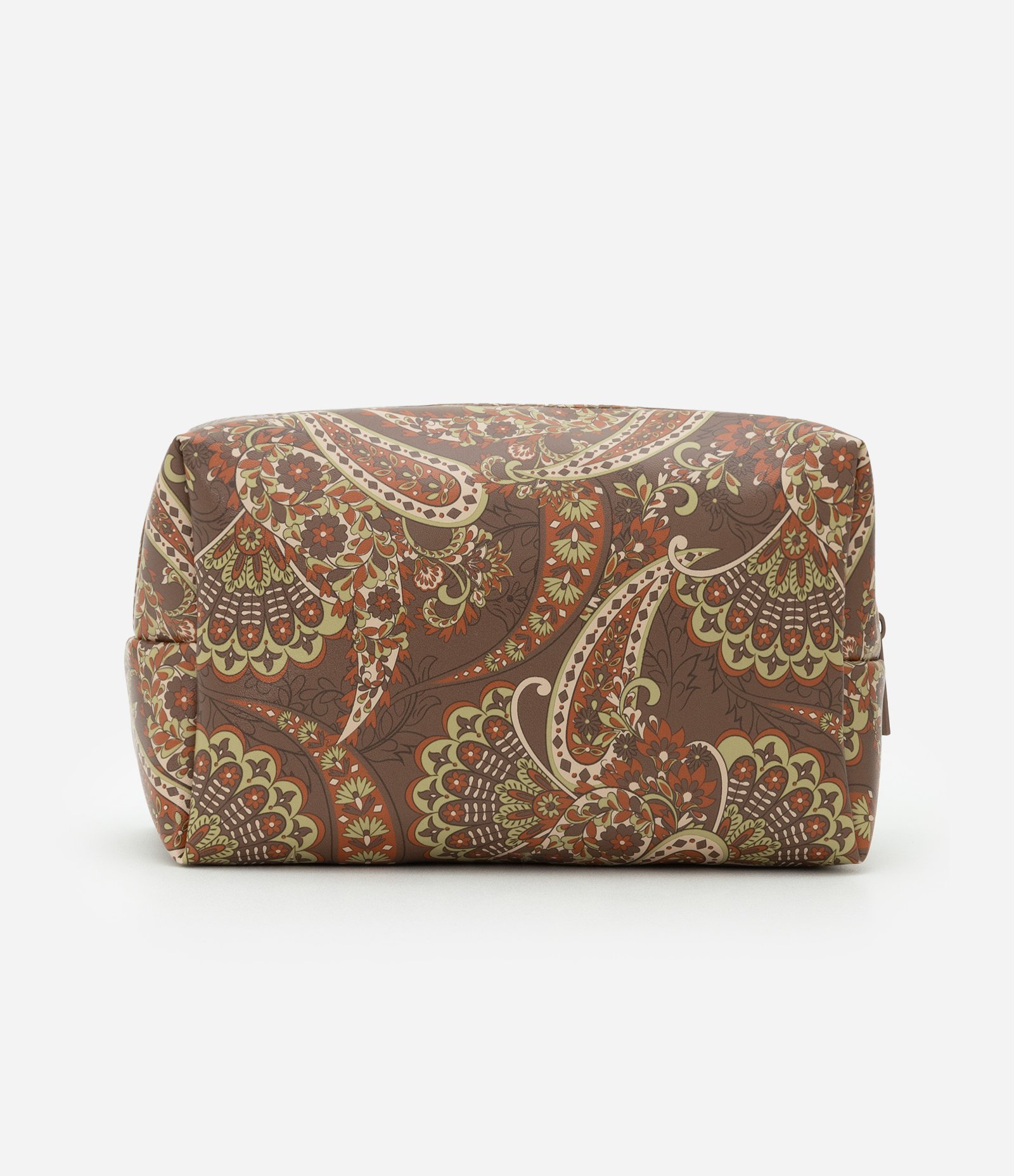 Necessaire Média Retangular com Estampa Paisley Marrom 3