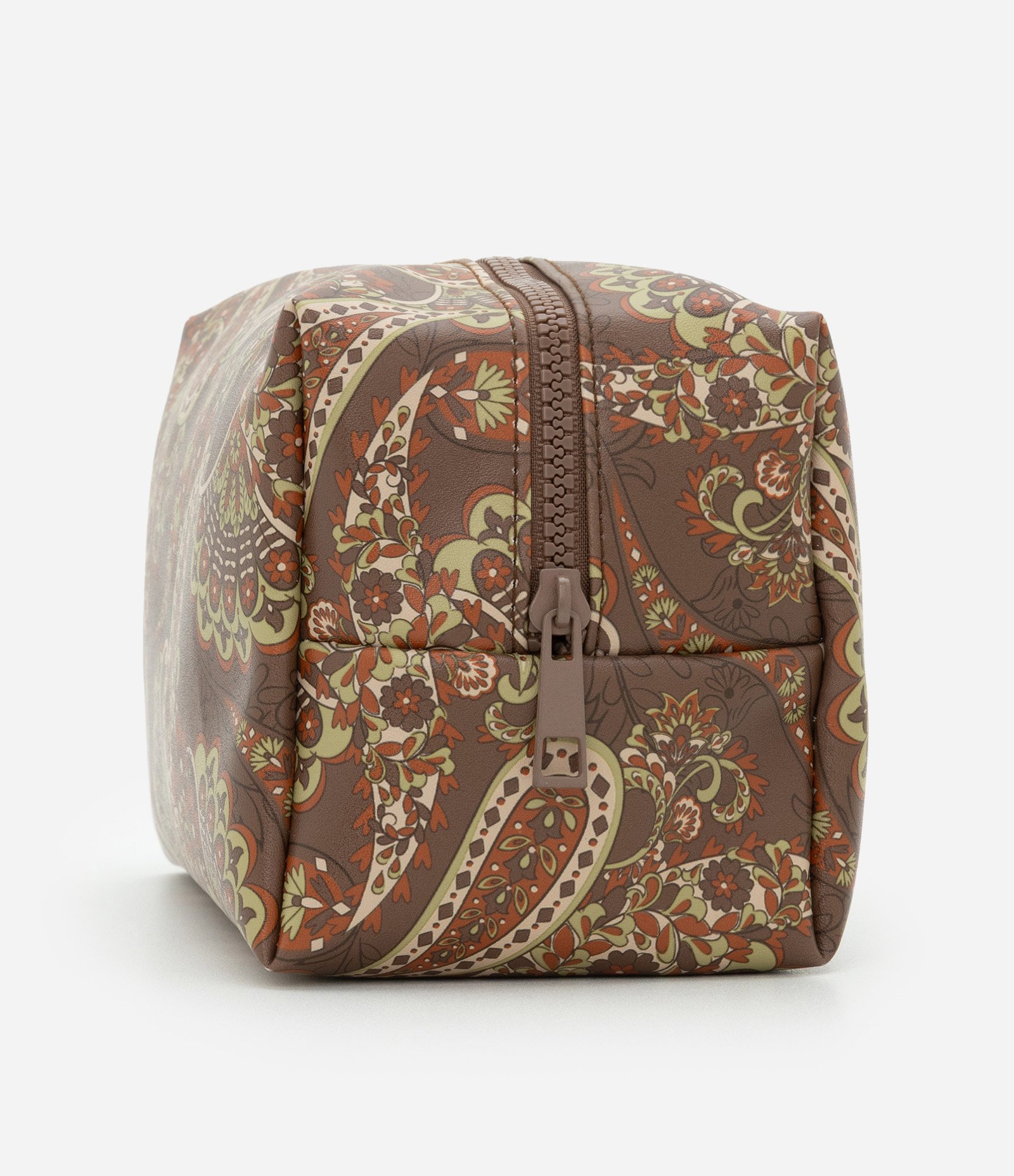 Necessaire Média Retangular com Estampa Paisley Marrom 5