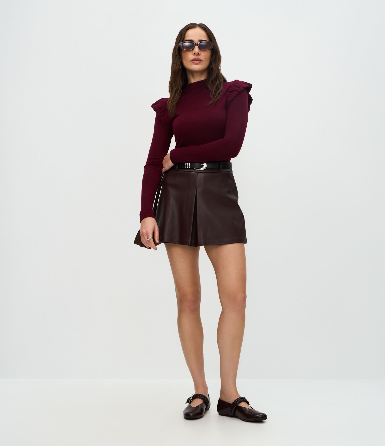 Blusa Regular em Tricô com Detalhe nos Ombros Vermelho 2