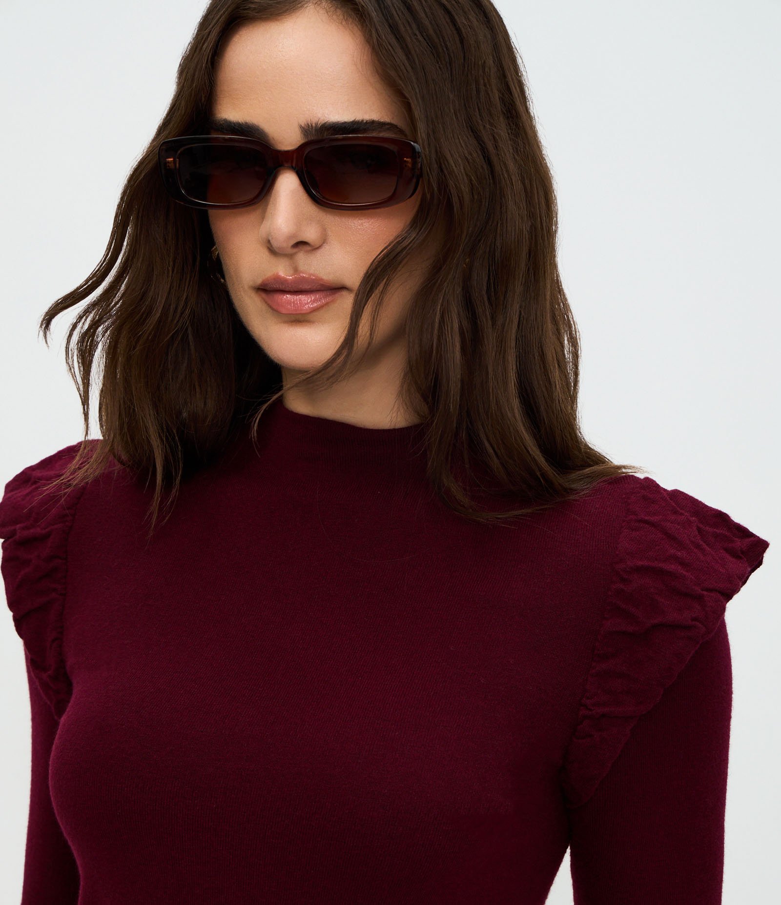 Blusa Regular em Tricô com Detalhe nos Ombros Vermelho 3
