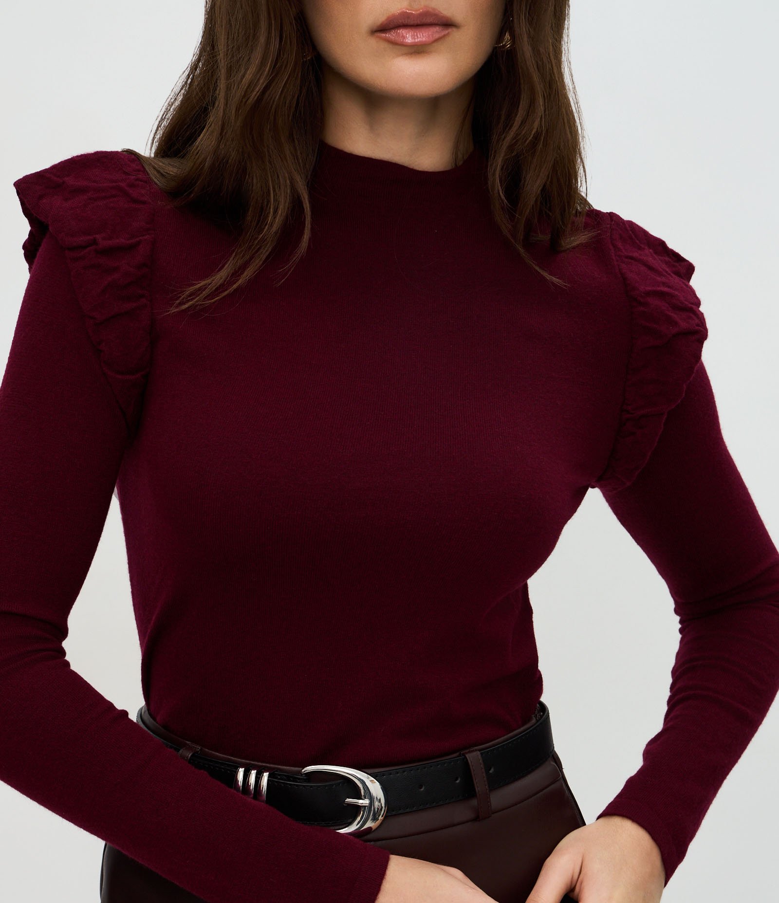 Blusa Regular em Tricô com Detalhe nos Ombros Vermelho 4